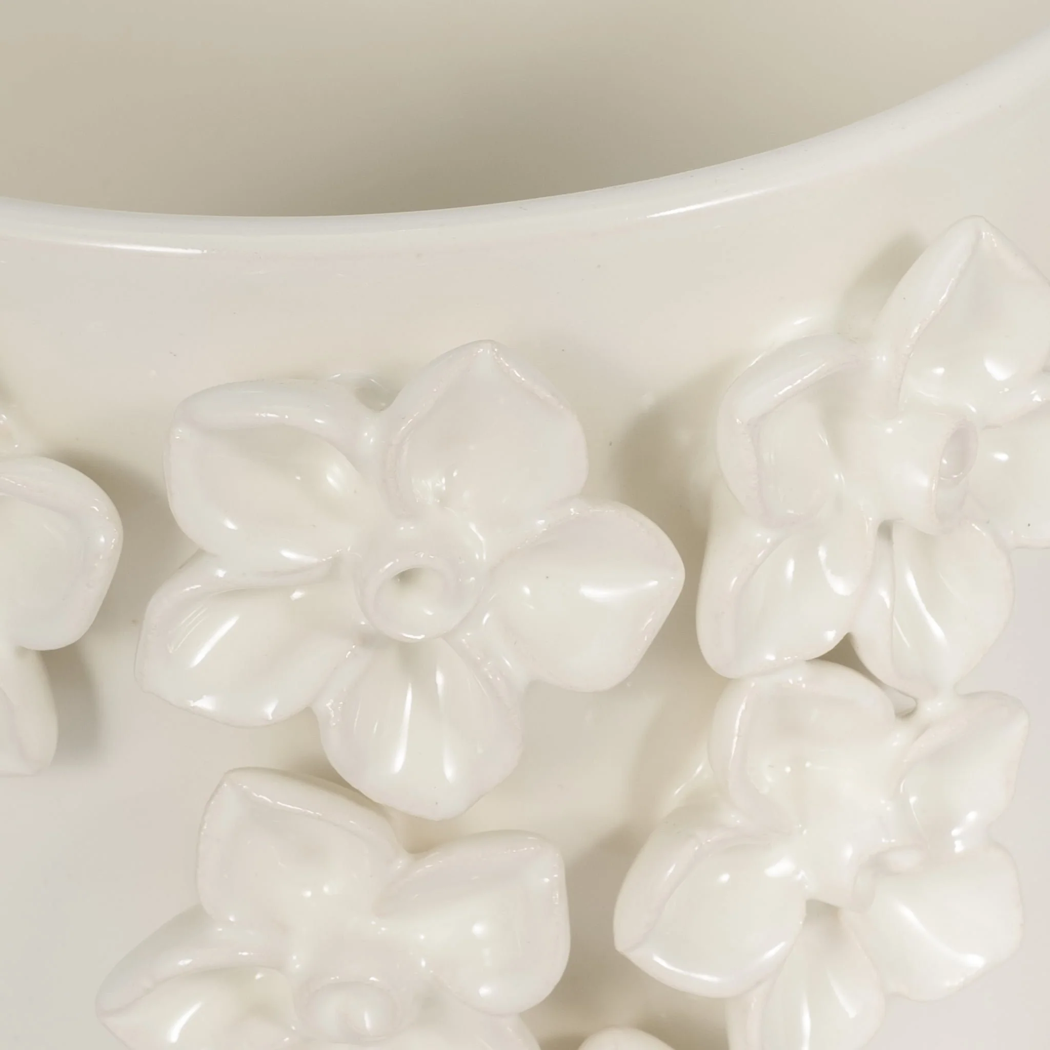 6" Floral Applique Planter, Ivory - Image 4