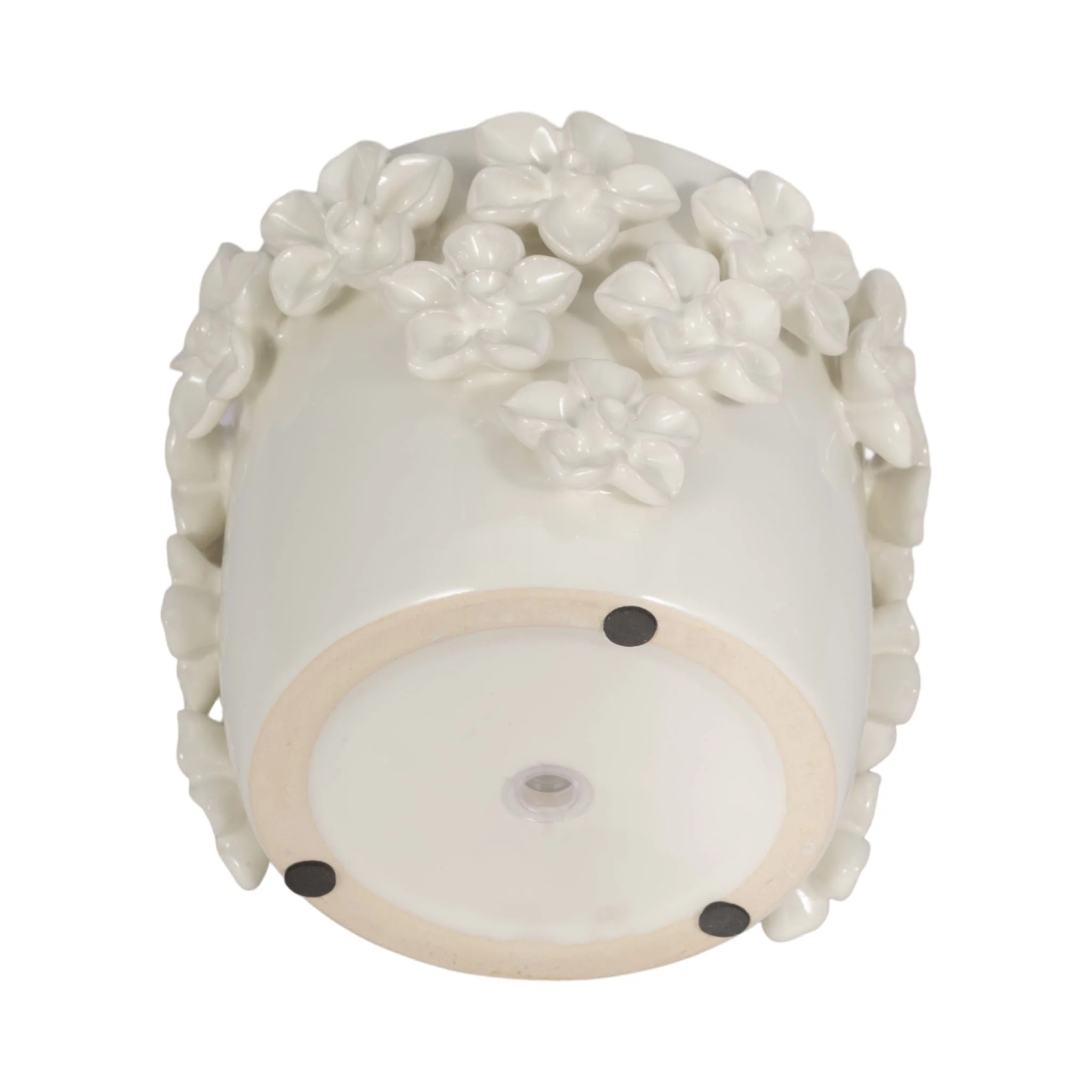 6" Floral Applique Planter, Ivory - Image 6
