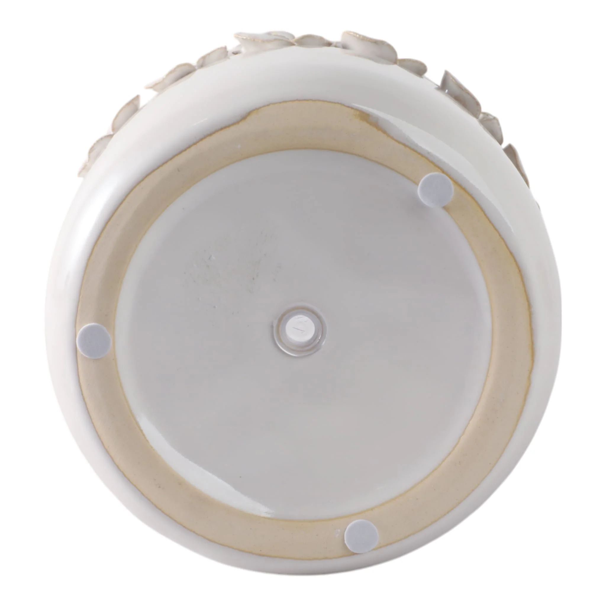 6"  Floral Applique Planter,  Ivory - Image 6