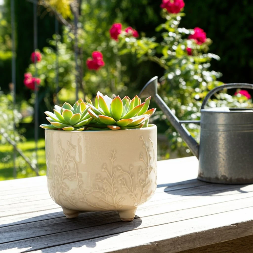 6" Flower Branches Planter, Cream - Image 13