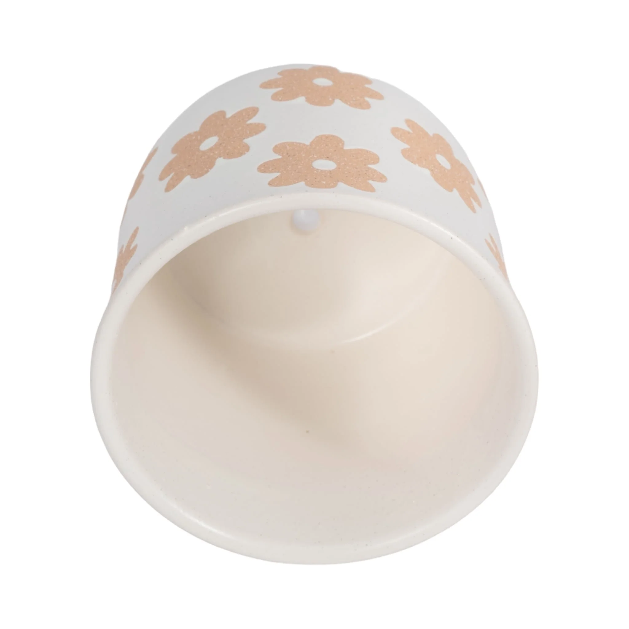 6" Flower Power Planter, White/tan - Image 4