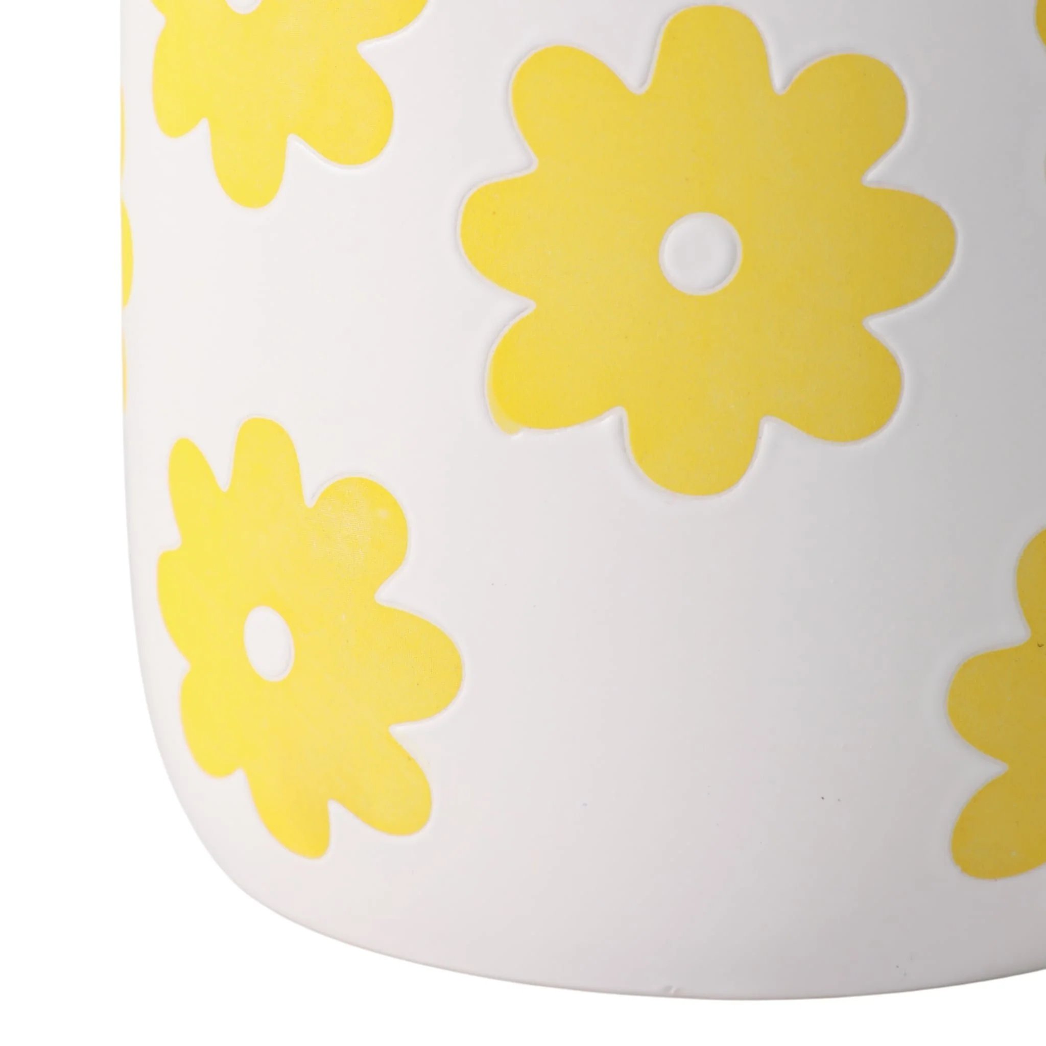 6" Flower Power Planter, White/yellow - Image 4