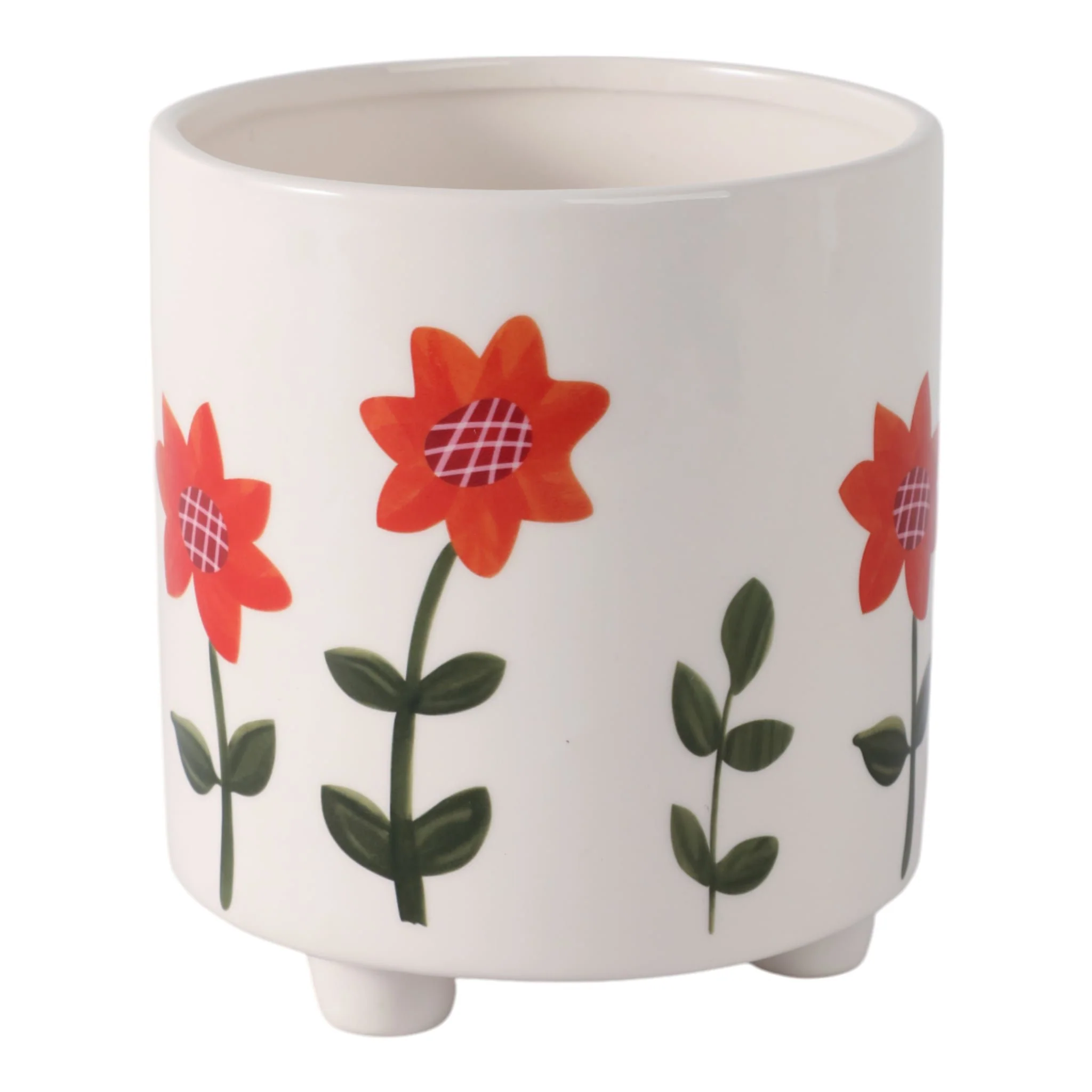 6" Footed Hand Painted Planter, Multi - Image 3