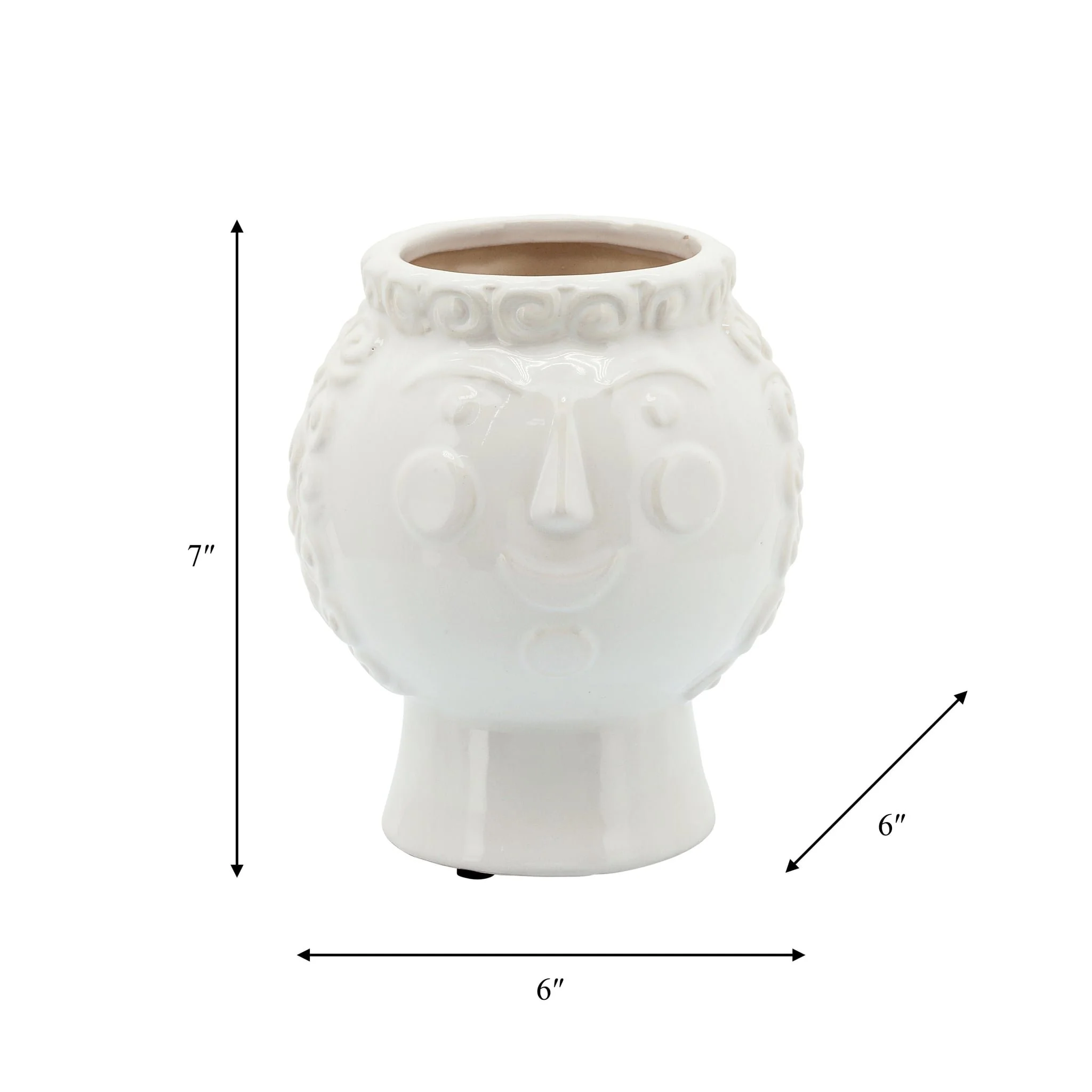 6" Grandma Face Planter, White - Image 2