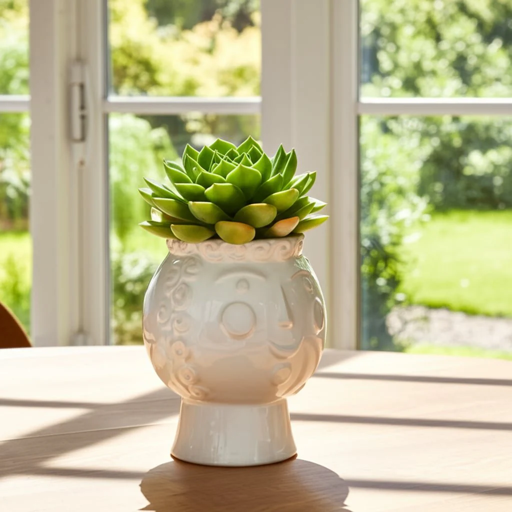 6" Grandma Face Planter, White - Image 4