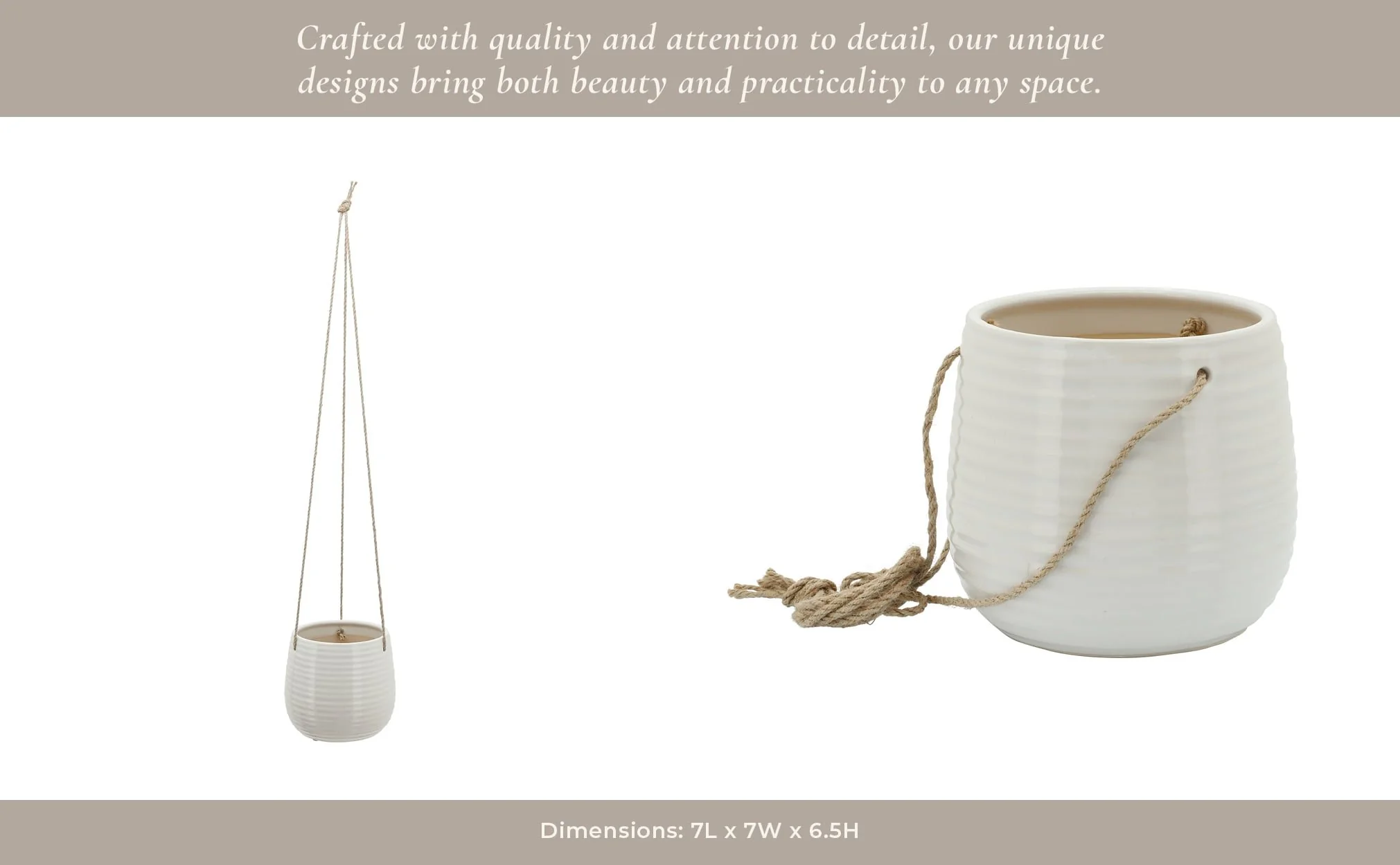 6" Hanging Planter,white - Image 13