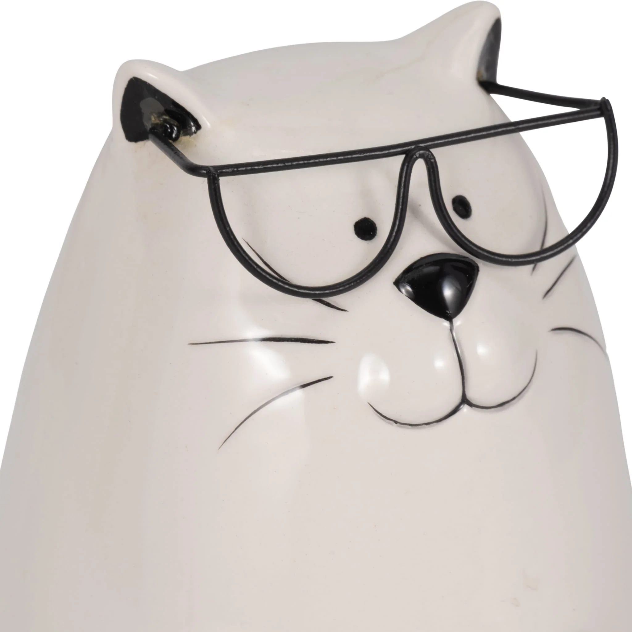 6" Heart Tummy Kitty With Glasses, White/black - Image 5
