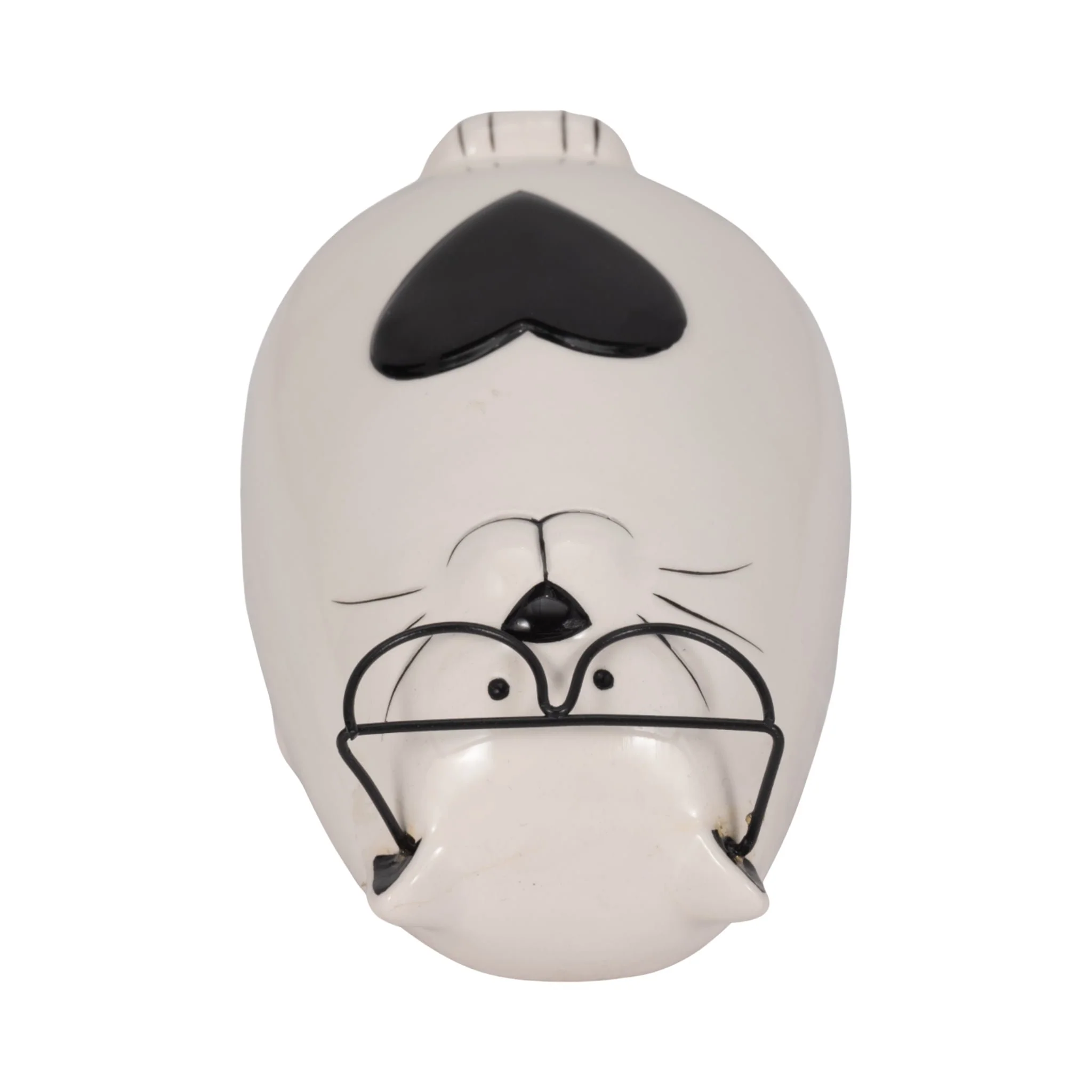 6" Heart Tummy Kitty With Glasses, White/black - Image 6