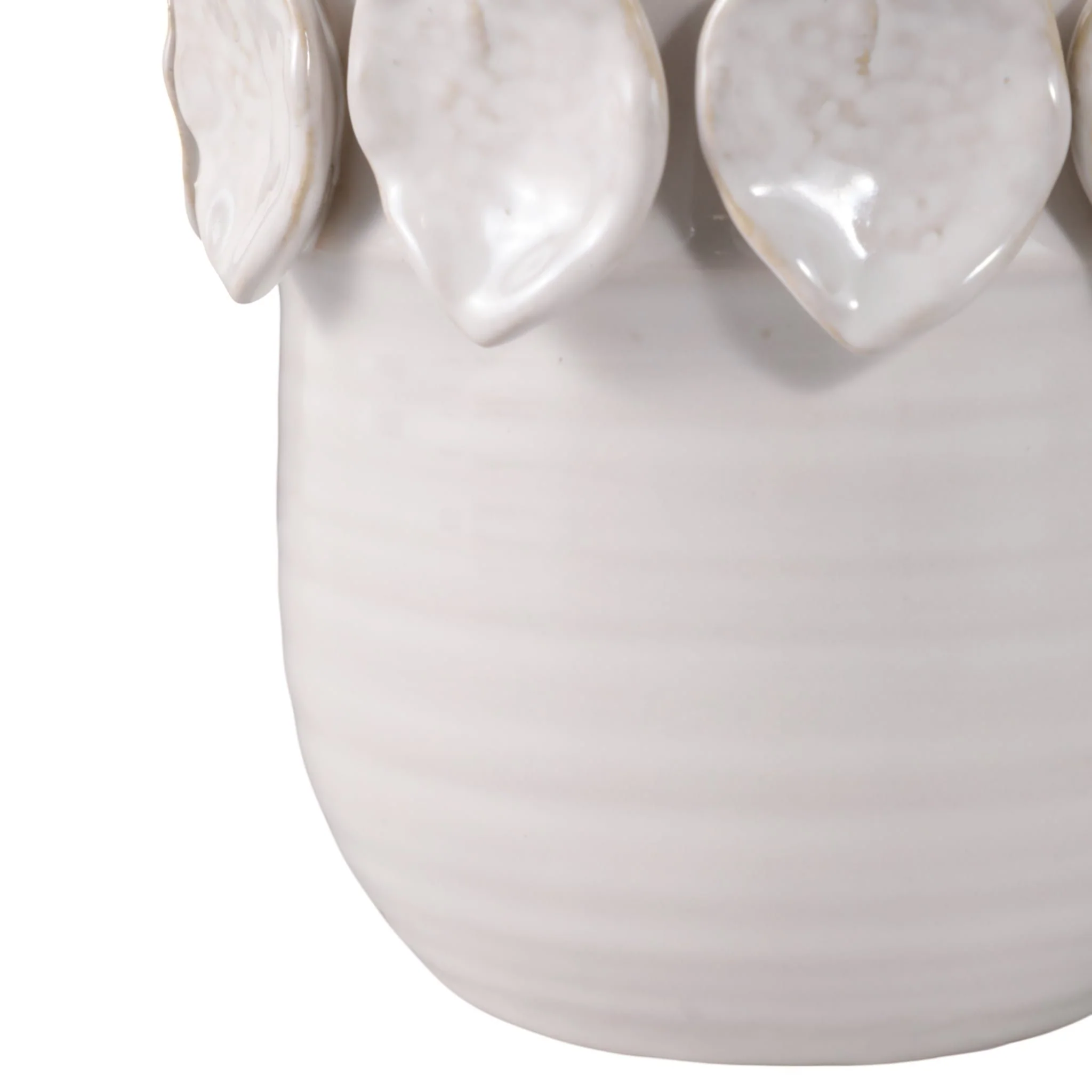6" Leaf Applique Planter, Cream - Image 4