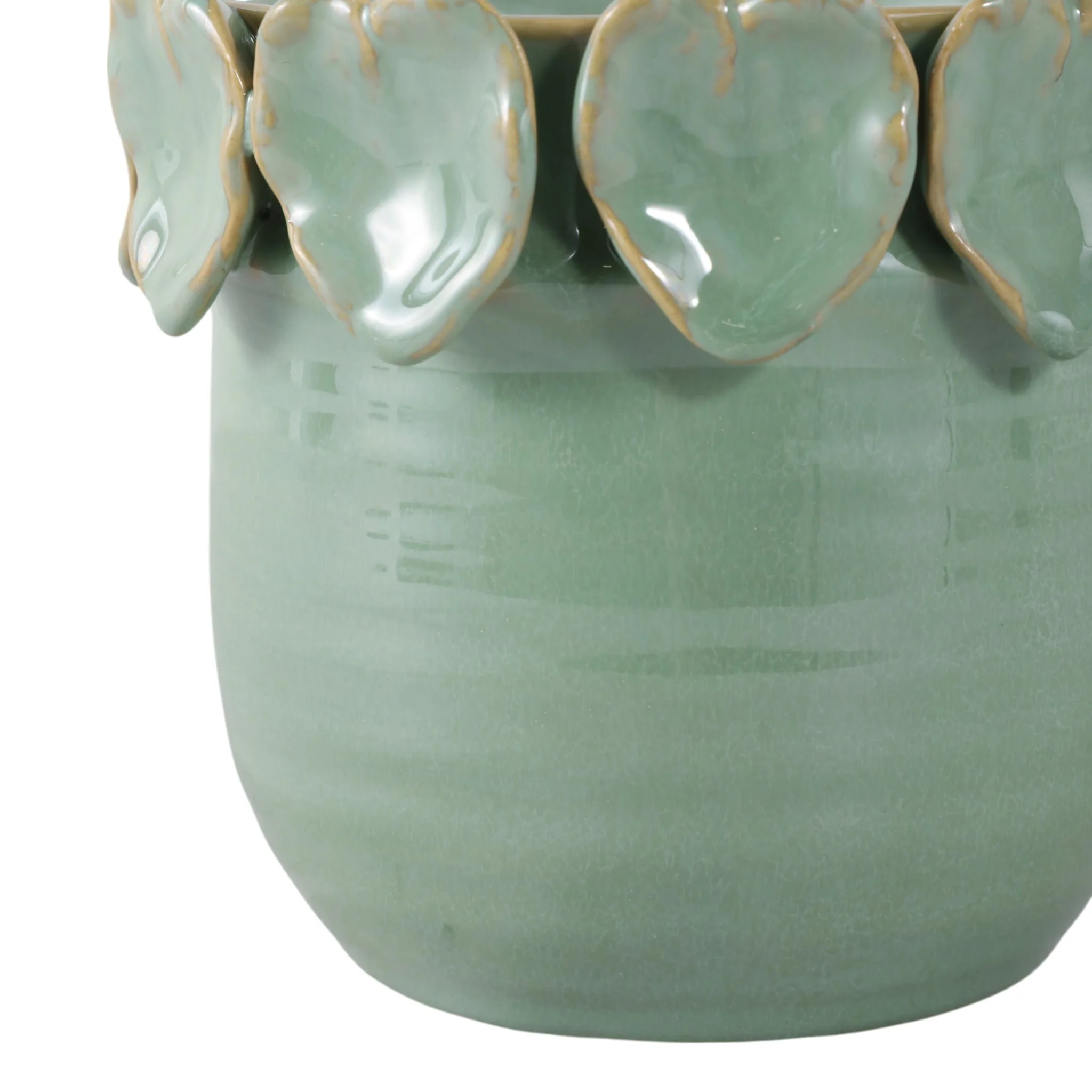 6" Leaf Applique Planter, Green - Image 5