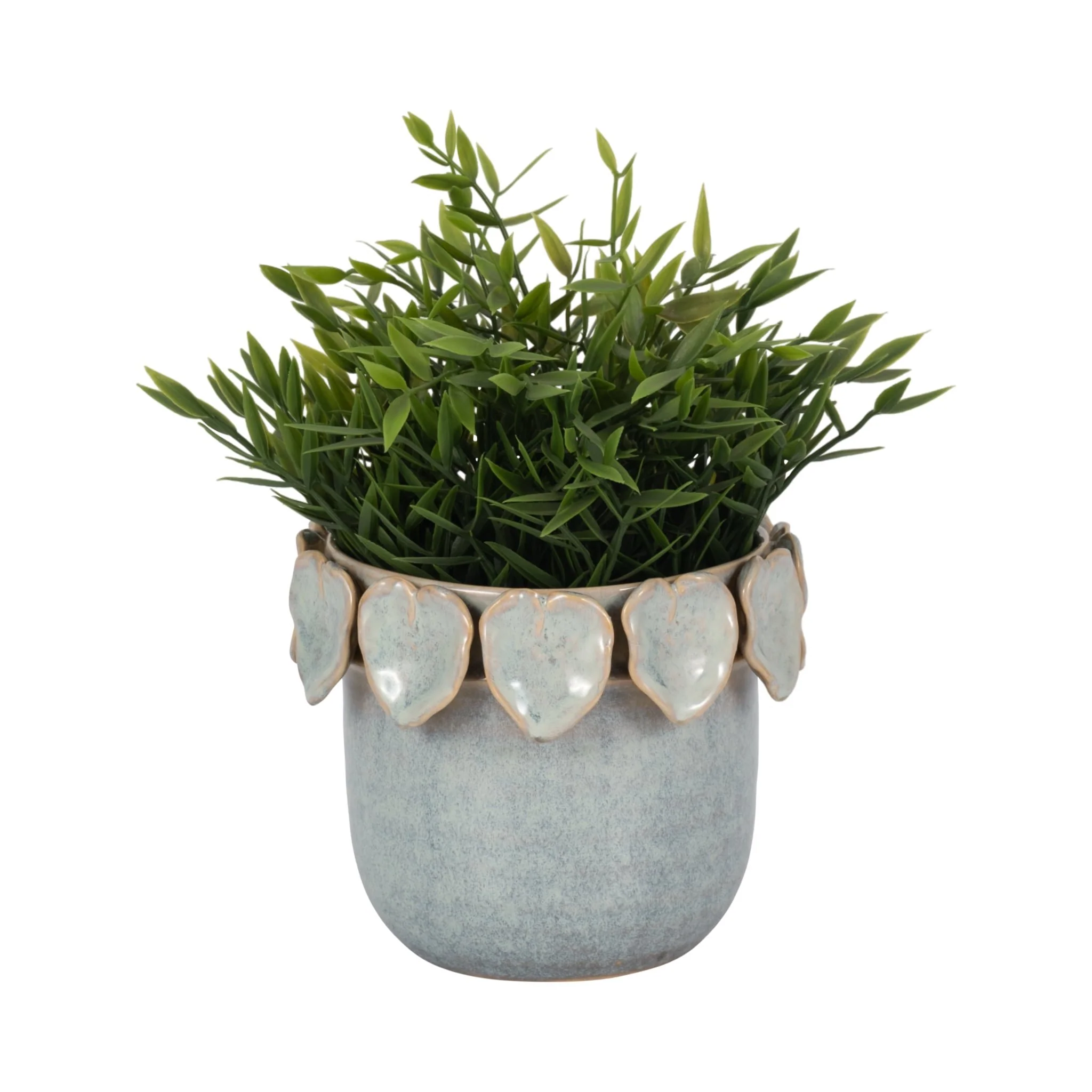 6" Leaf Applique Planter, Seafoam - Image 2