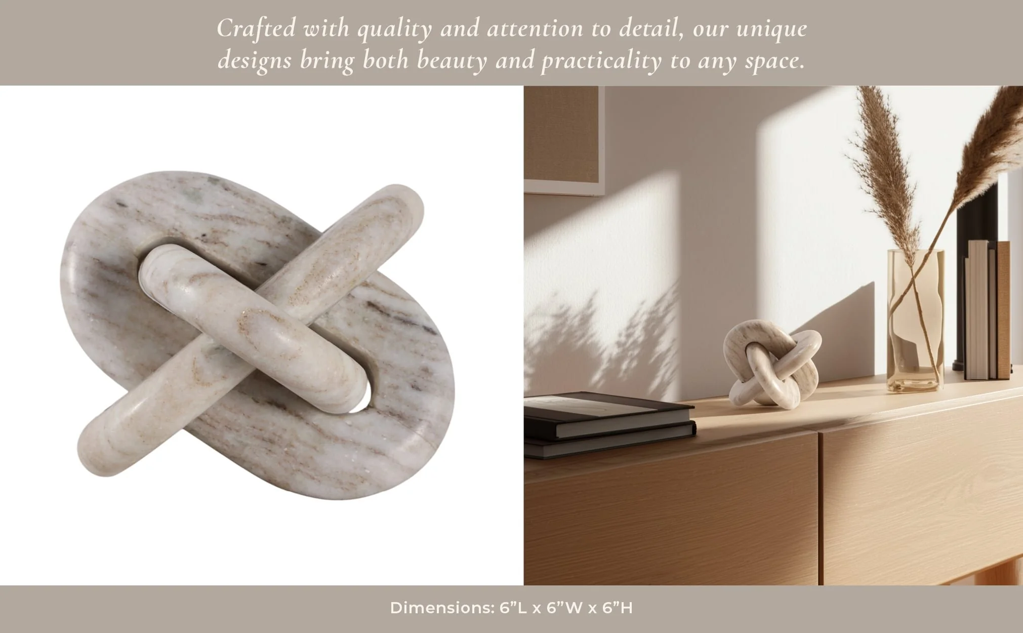 6" Marble Knot, Beige - Image 11