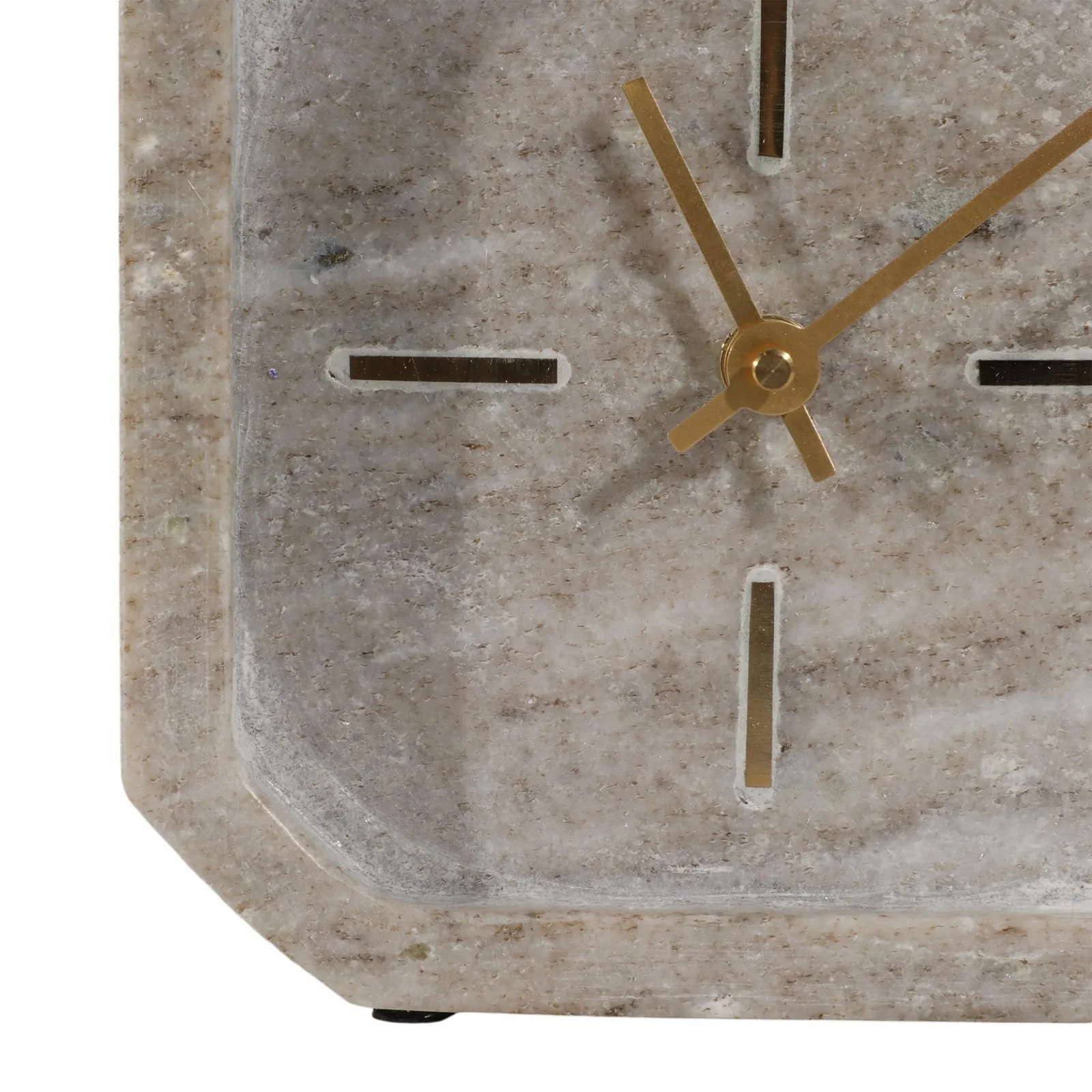 6" Marble Octagon Clock, Bwn/gld - Image 5