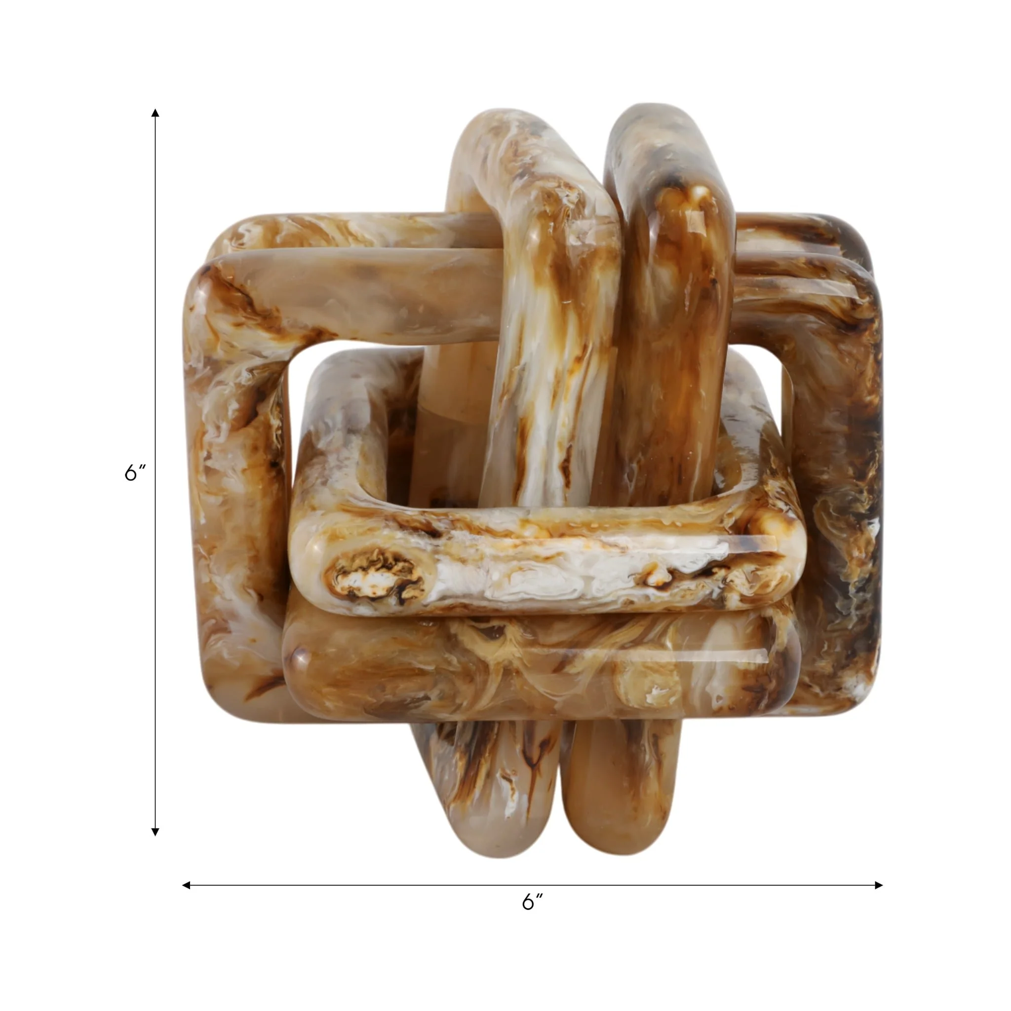 6" Marbled Resin Knot, Tan - Image 2