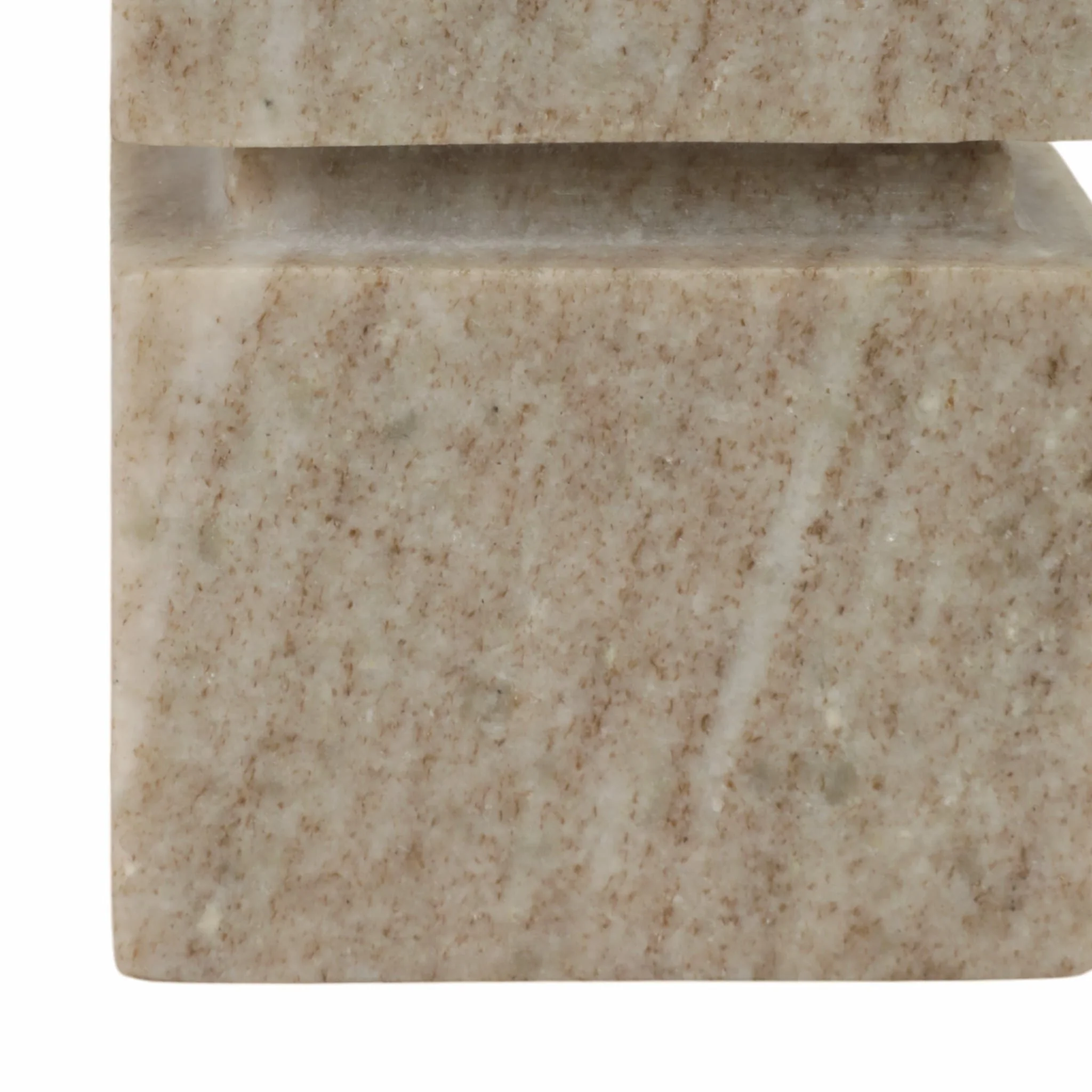 6" Onyx Marble Stacked Cubes Pillar Candleholder, - Image 6