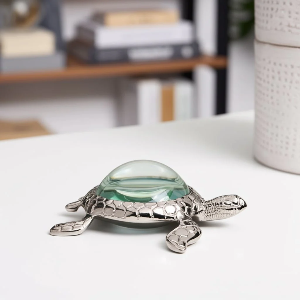 6" Sea Turtle Magnifying Glass, Silver - Image 11