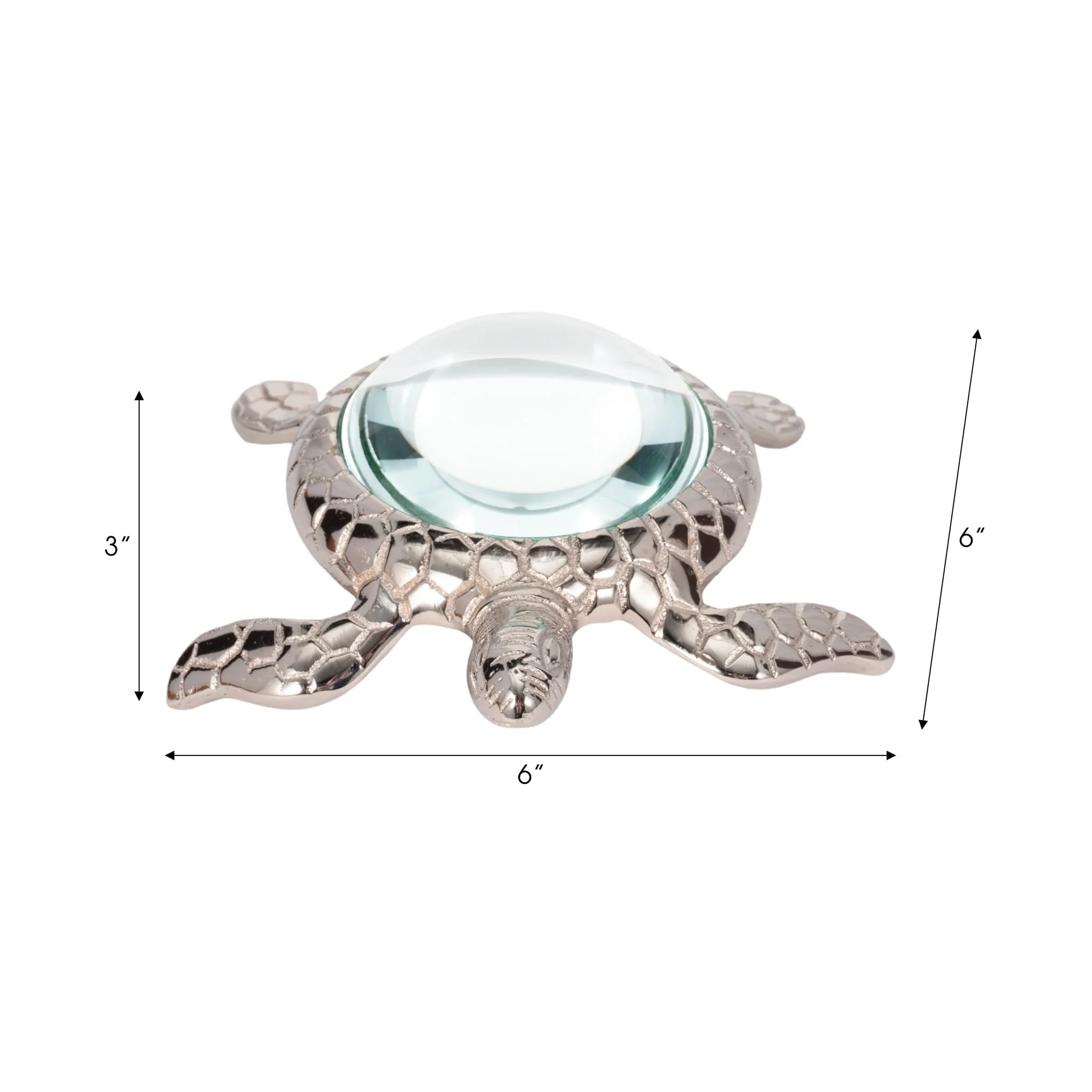 6" Sea Turtle Magnifying Glass, Silver - Image 7