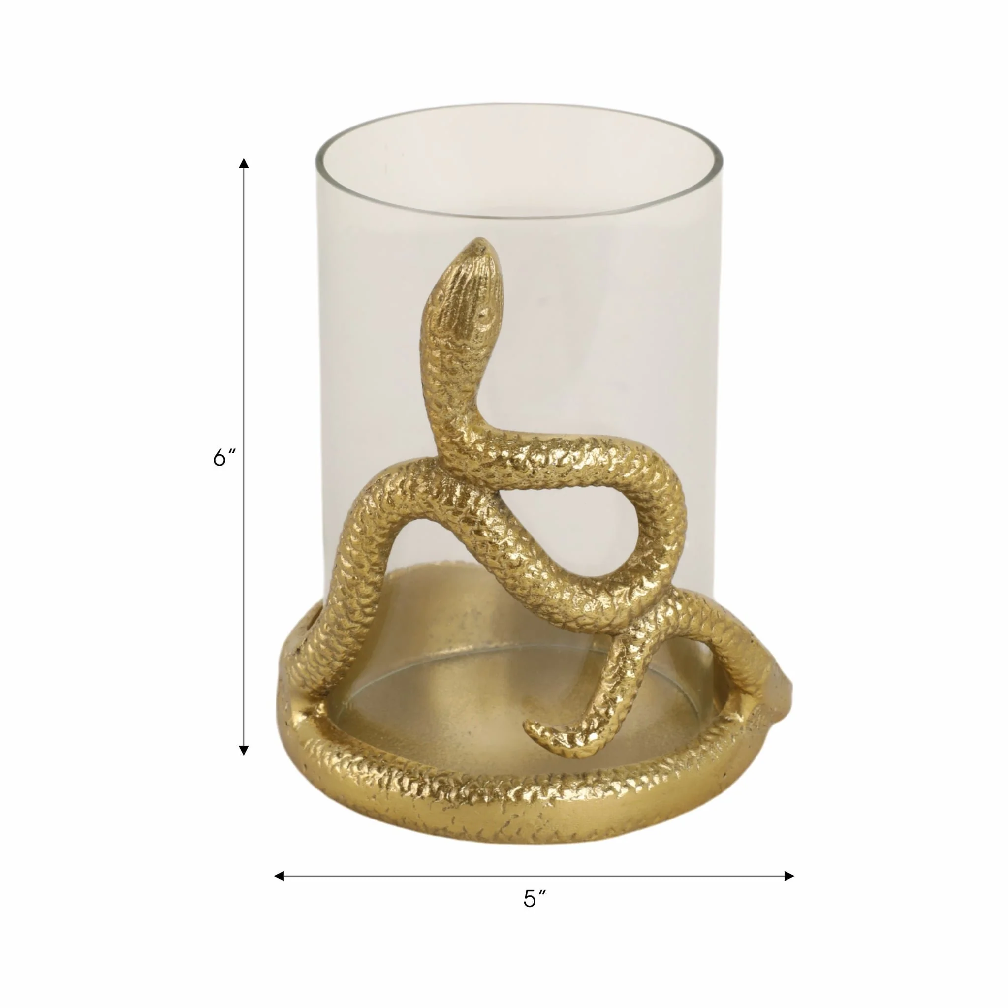 6" Snakearound Pillar Holder, Gold - Image 9