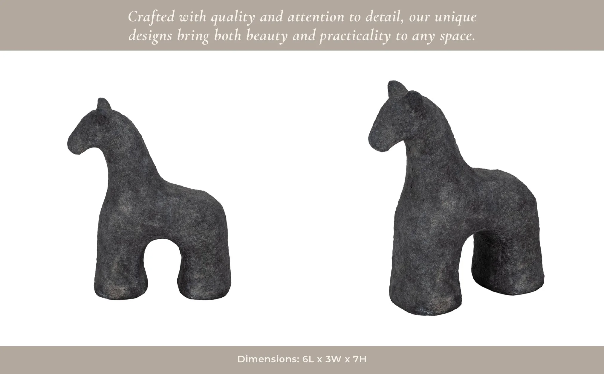 6" Textured Horse, Black - Image 13