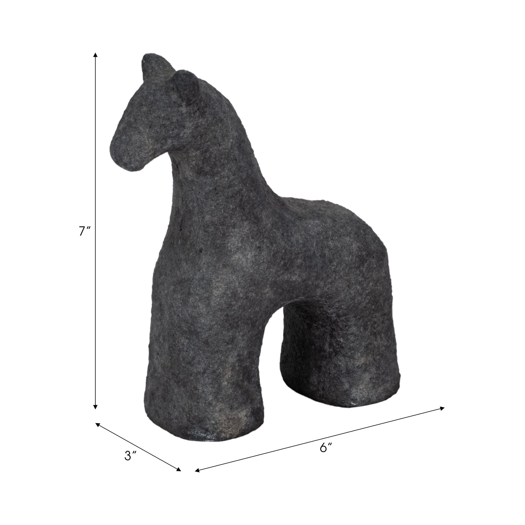6" Textured Horse, Black - Image 9