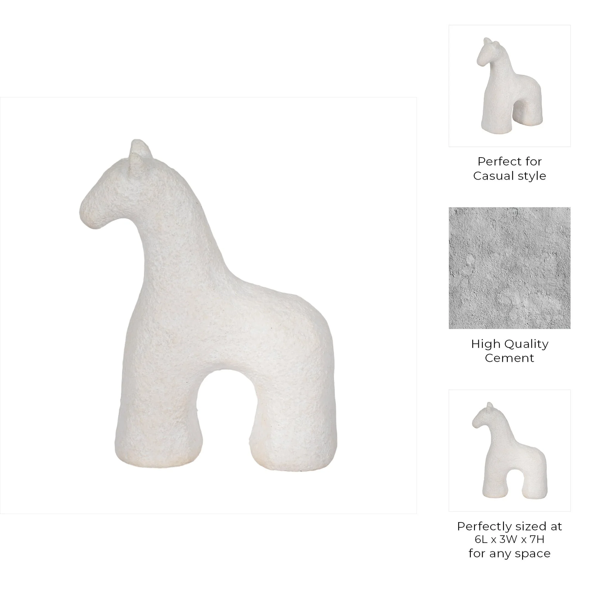 6" Textured Horse, White - Image 10
