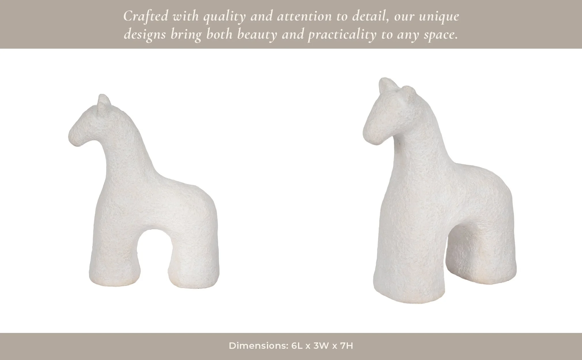6" Textured Horse, White - Image 12