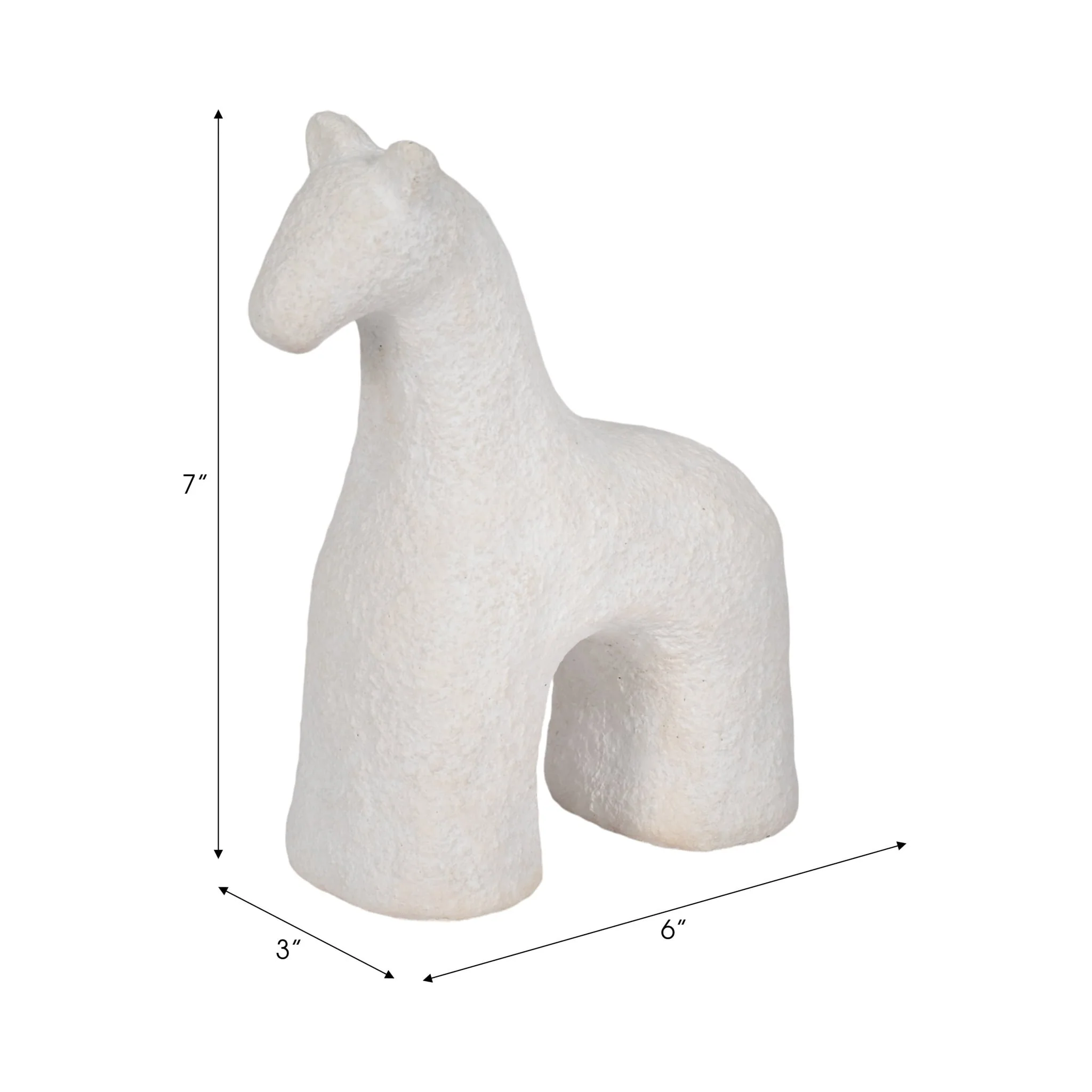6" Textured Horse, White - Image 9