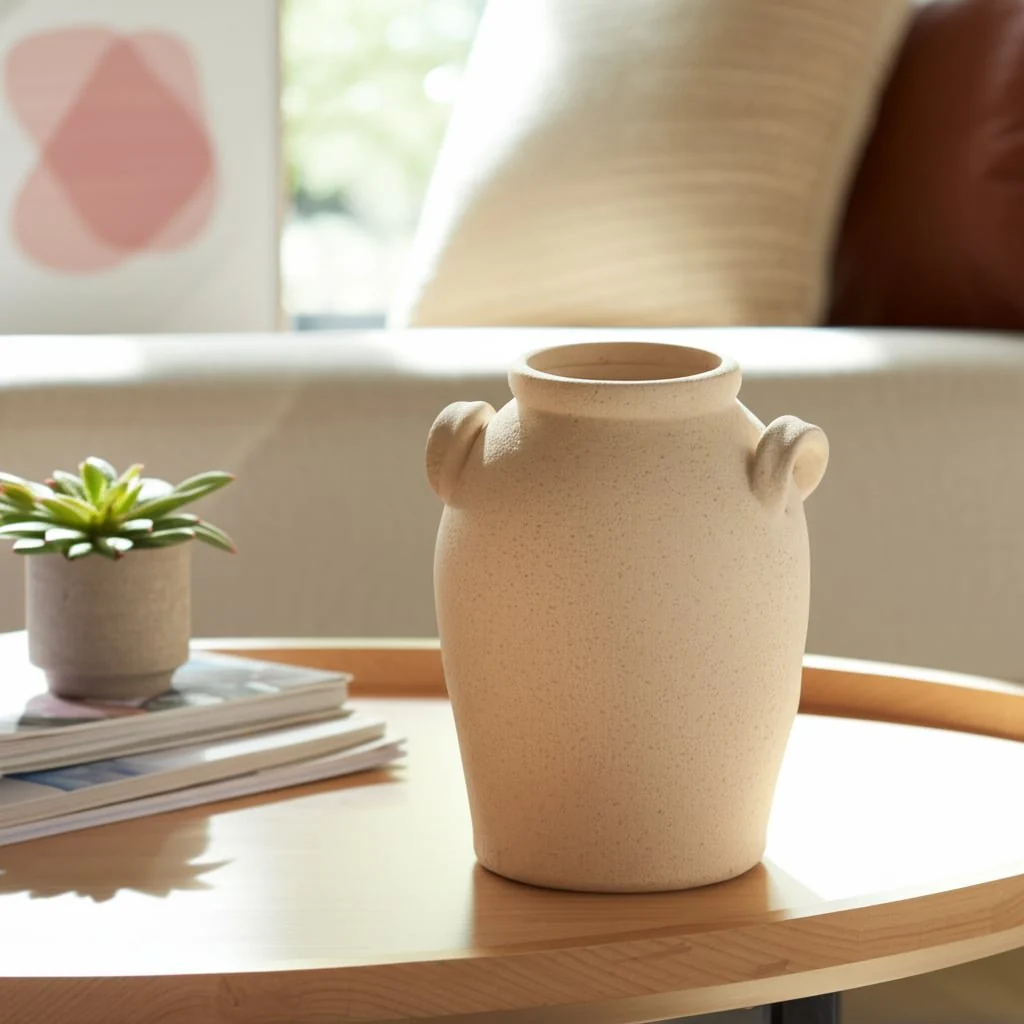6" Textured Jug With Handles, Sand - Image 12