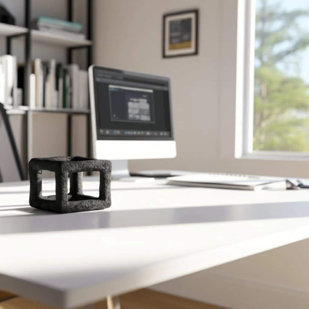 6" Textured Open Square Object, Black - Image 10