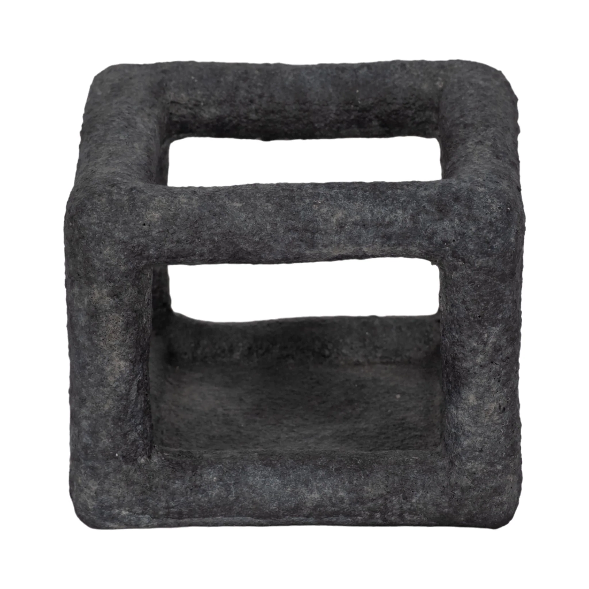 6" Textured Open Square Object, Black - Image 3