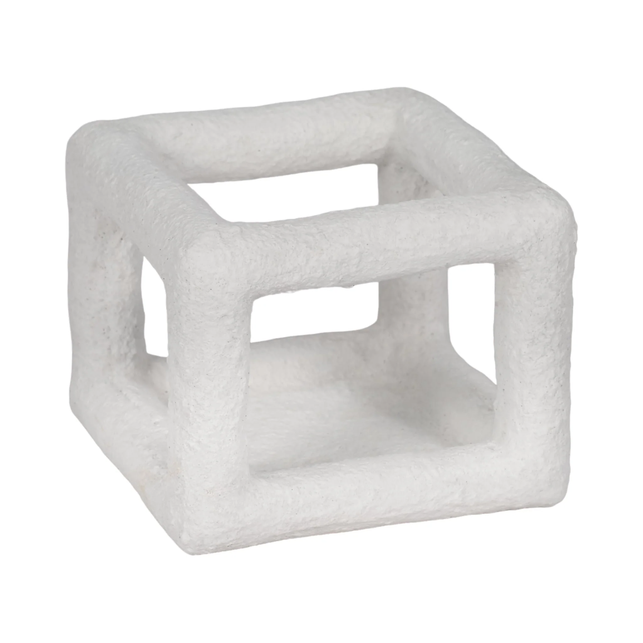 6" Textured Open Square Object, White - Image 2