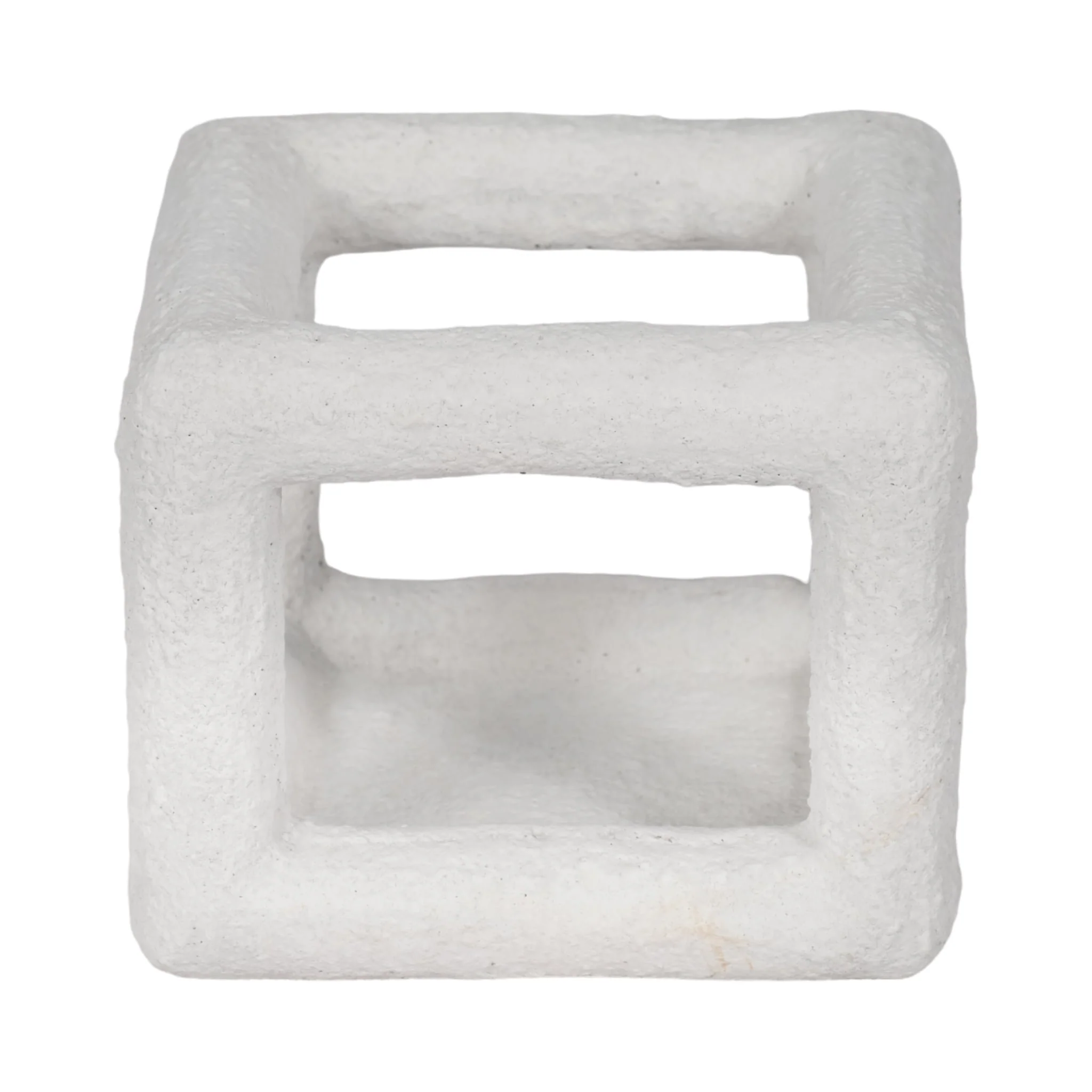 6" Textured Open Square Object, White - Image 3