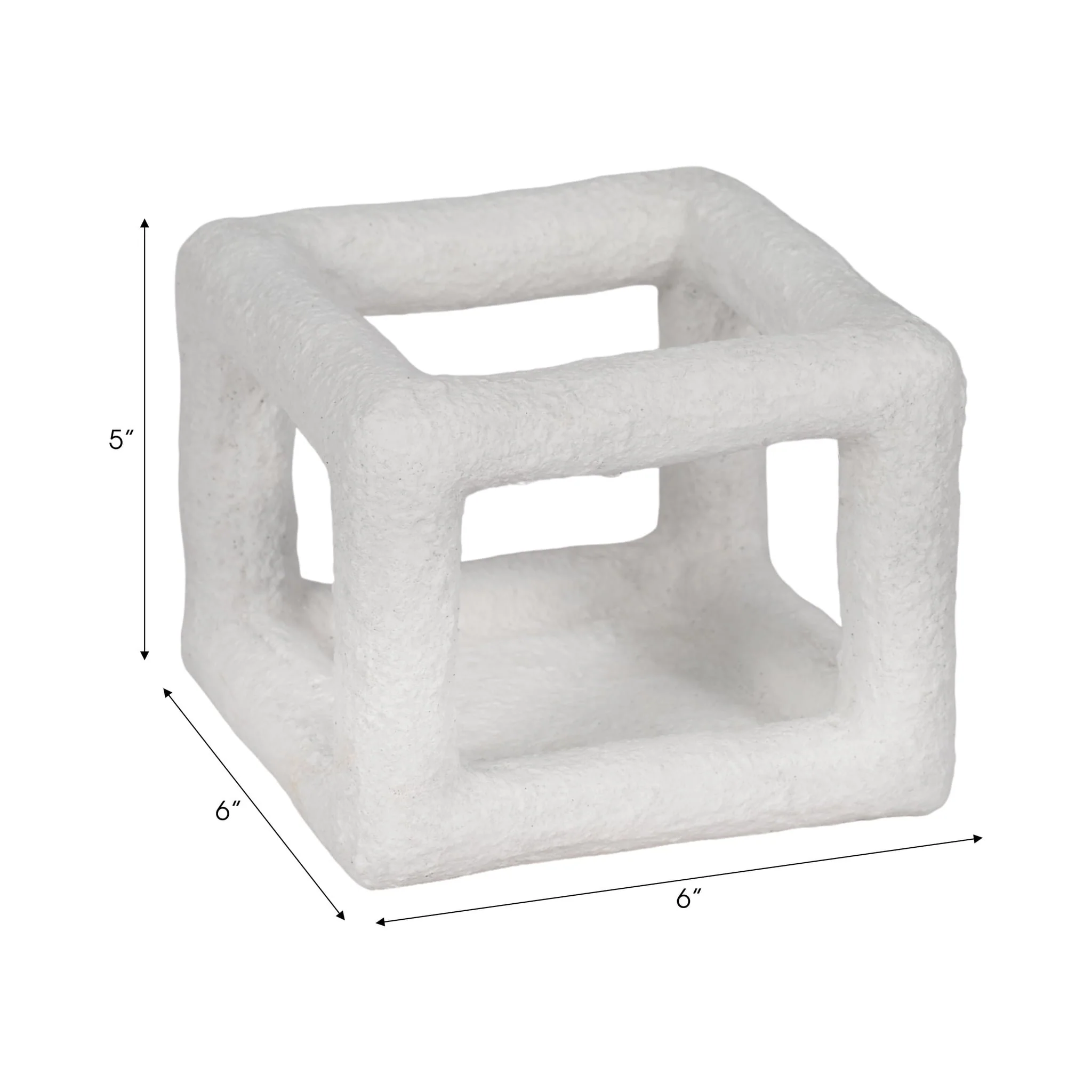 6" Textured Open Square Object, White - Image 8