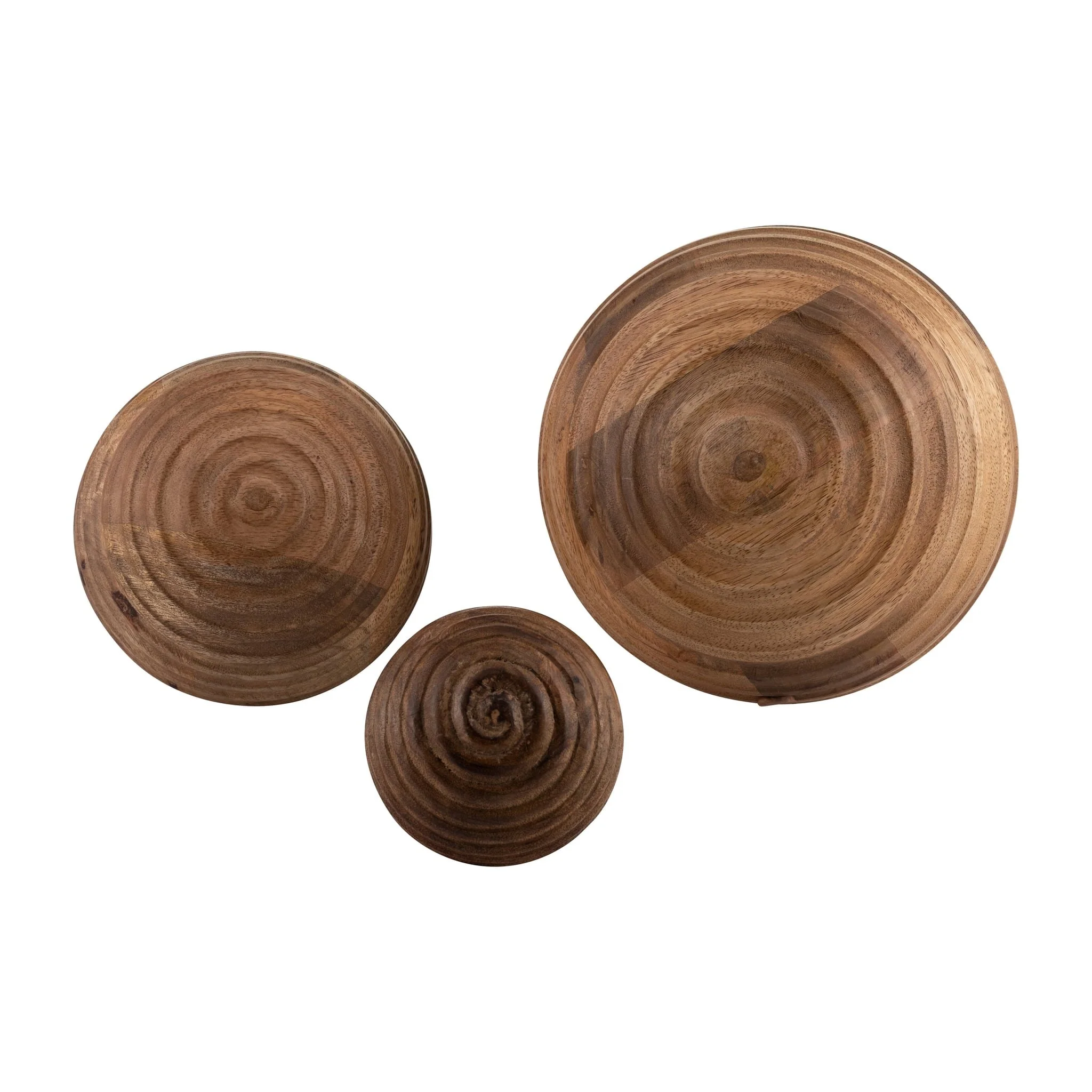 6" Wooden Orb W/ Ridges, Natural - Image 6