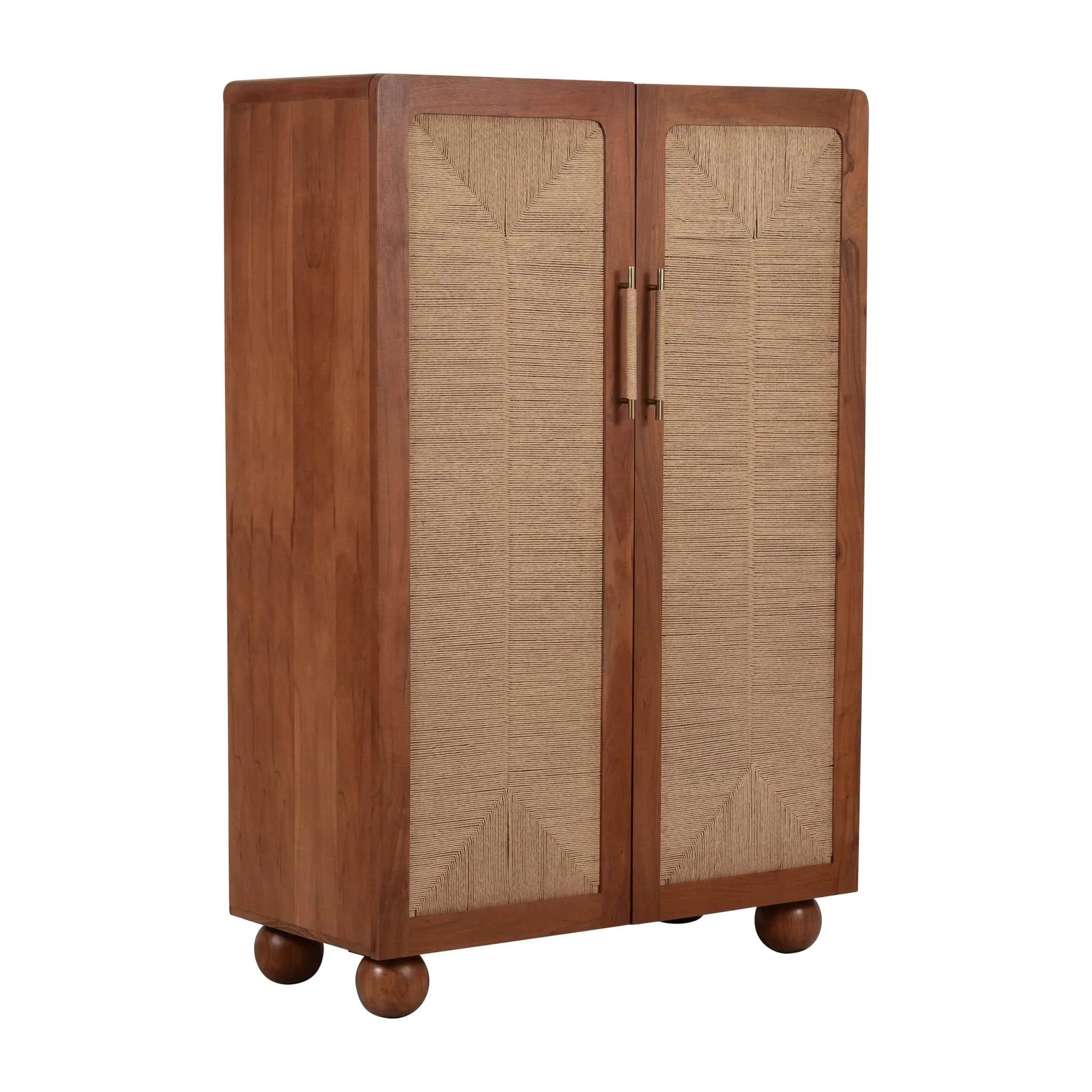60" Acacia Wood Armoire, Brown - Image 2