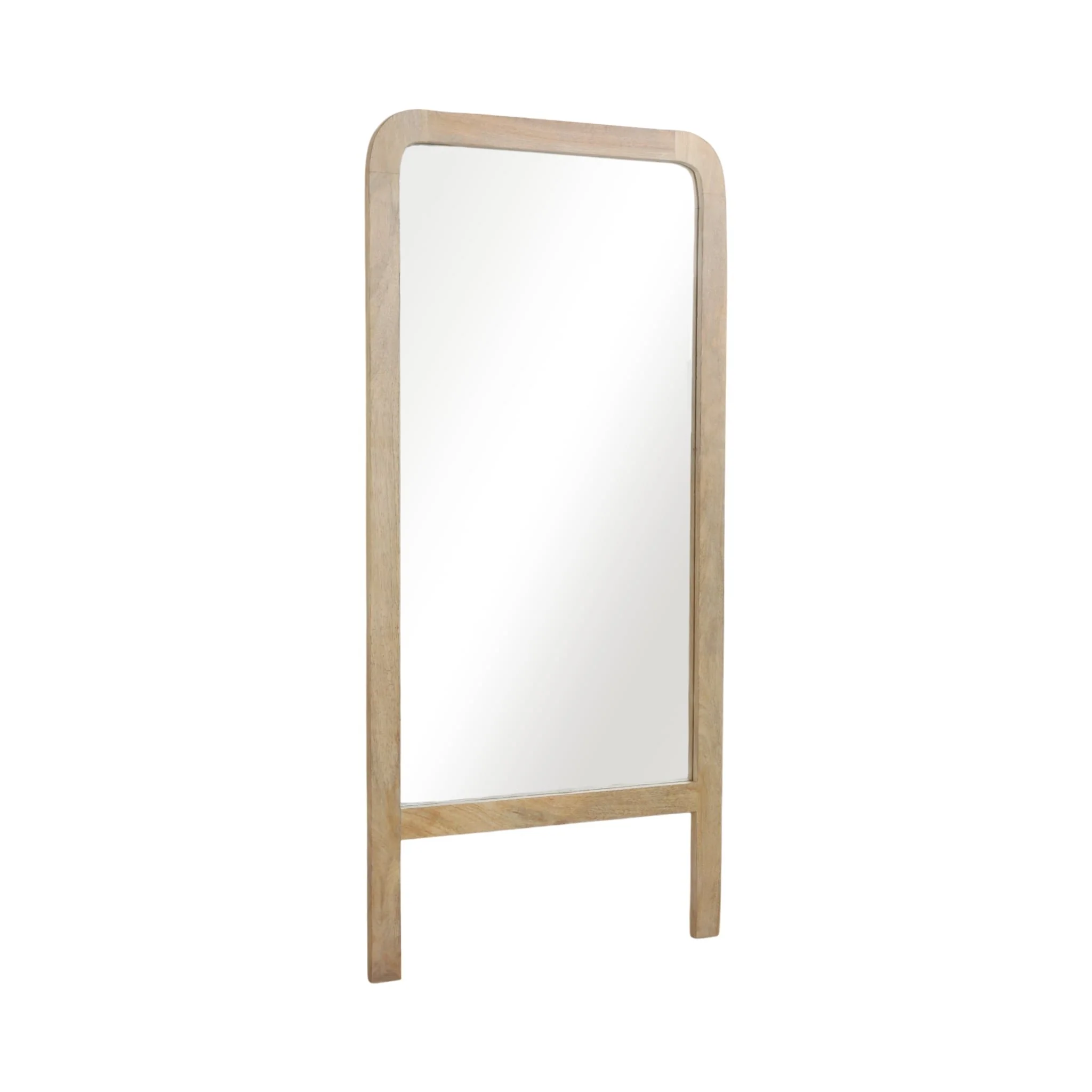 60x28 Leaner Footed Mirror, Natural - Image 2