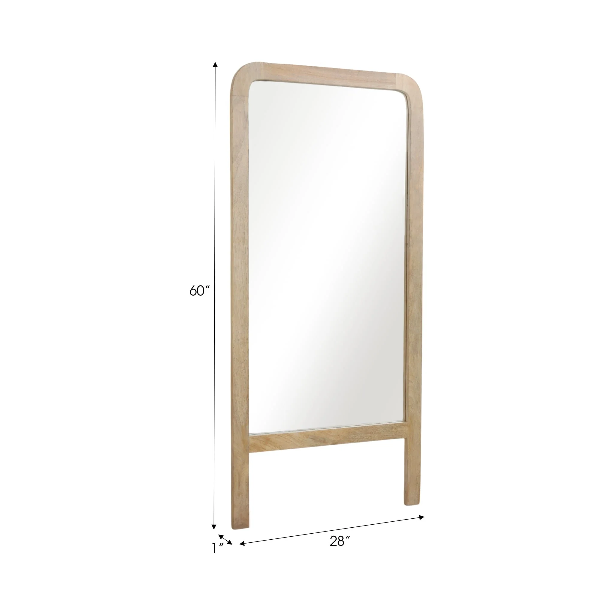 60x28 Leaner Footed Mirror, Natural - Image 7