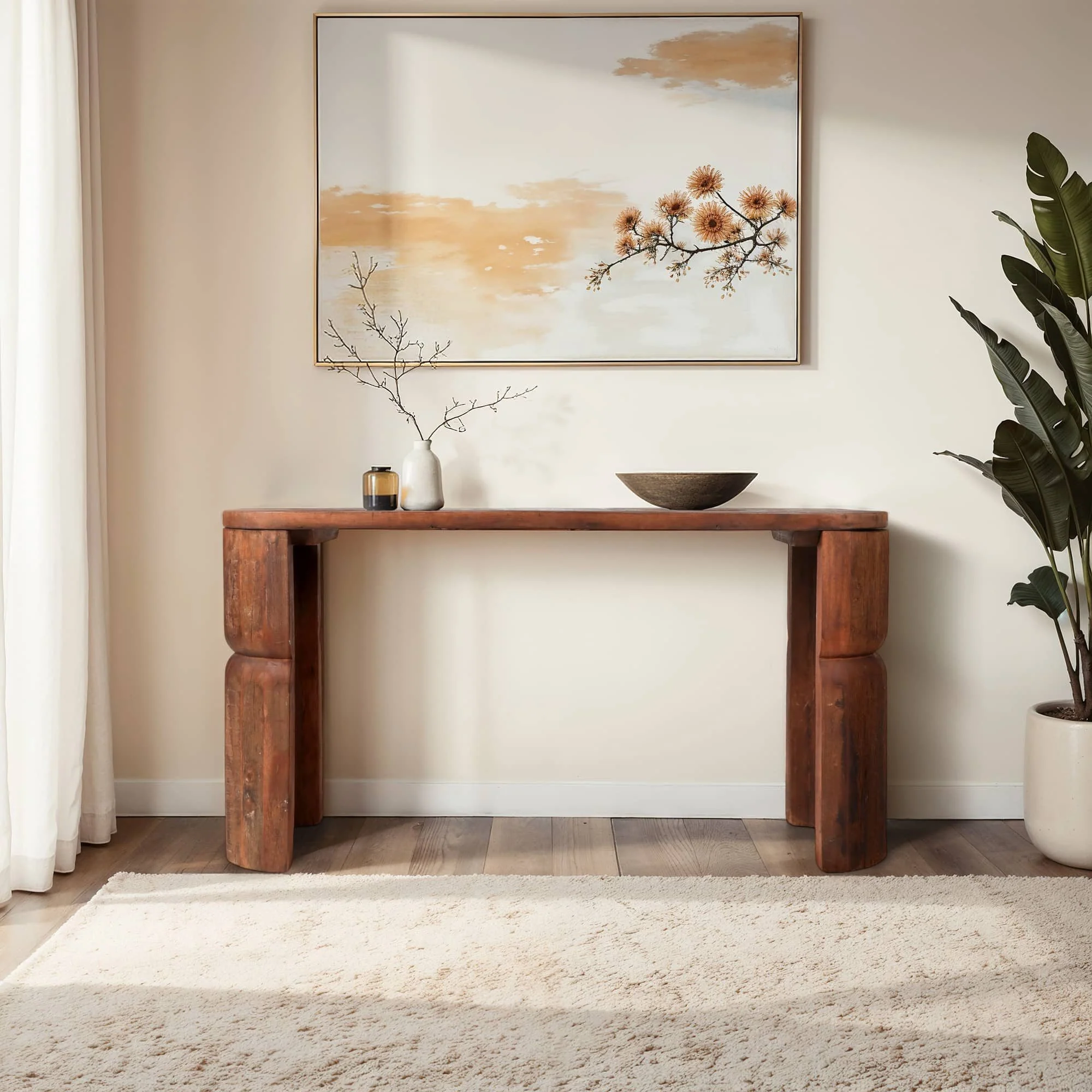 60x30 Reclaimed Wood Console Table, Natural - Image 10