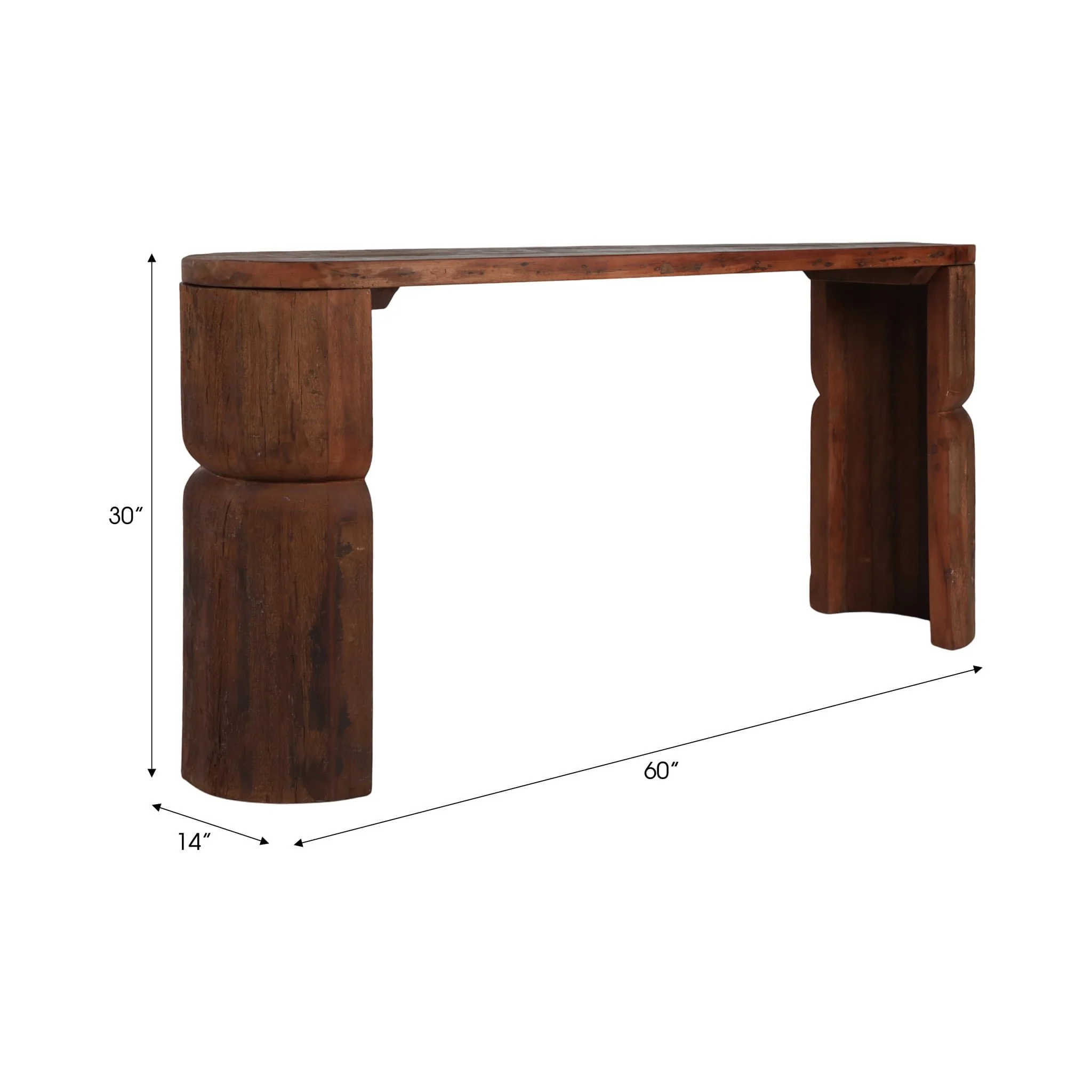 60x30 Reclaimed Wood Console Table, Natural - Image 8