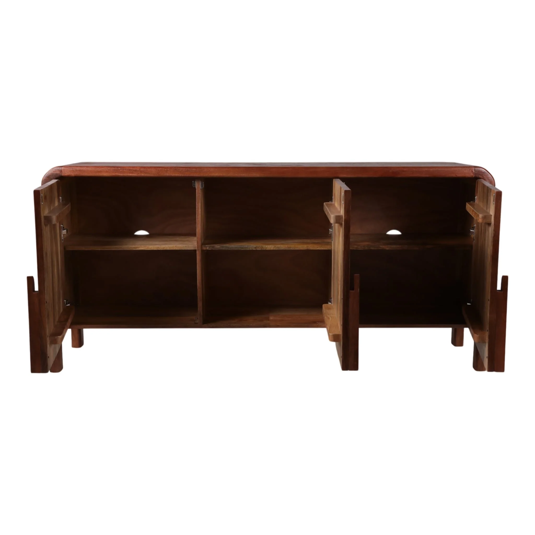 63x30" Curved Handle Cabinet, Brown - Image 5