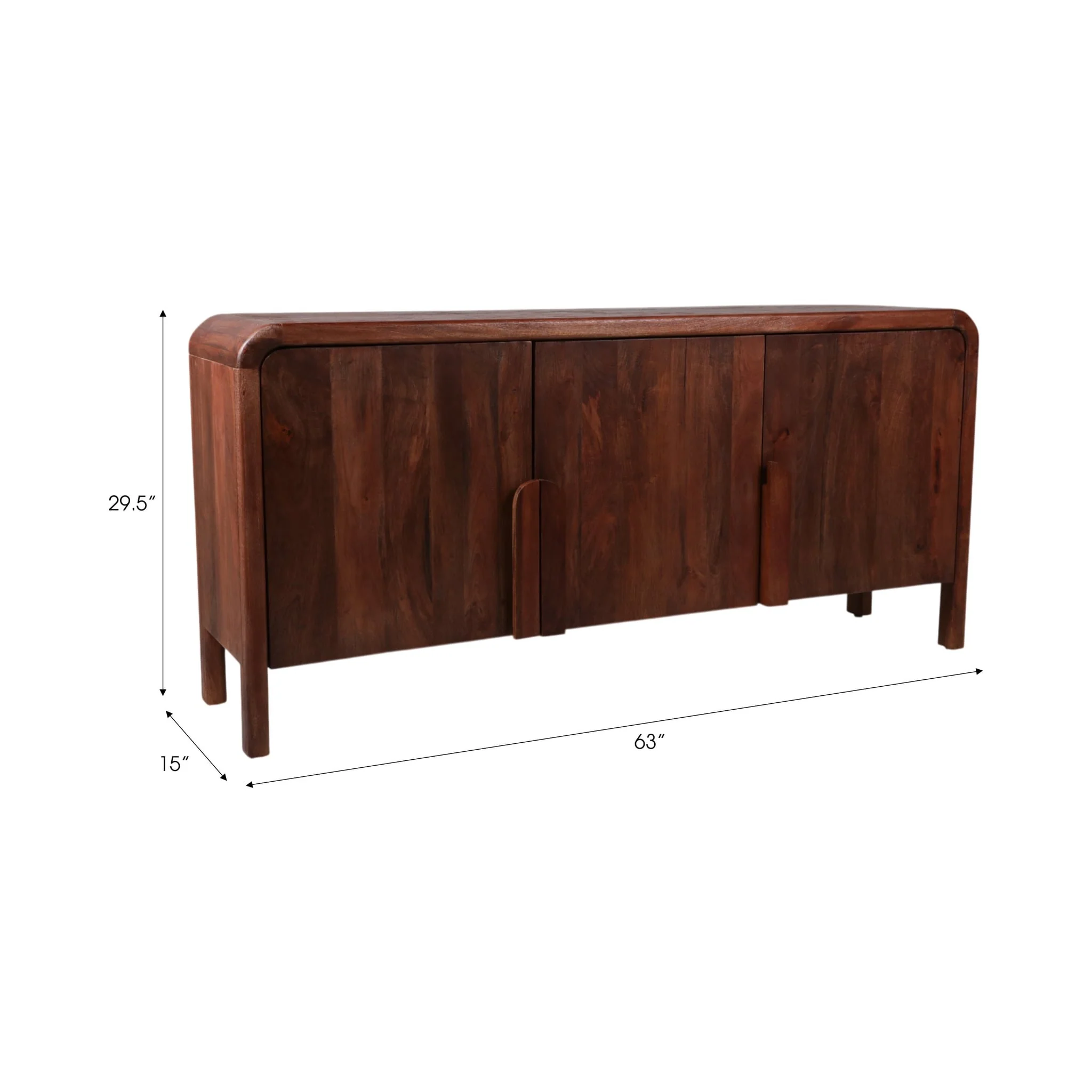 63x30" Curved Handle Cabinet, Brown - Image 9