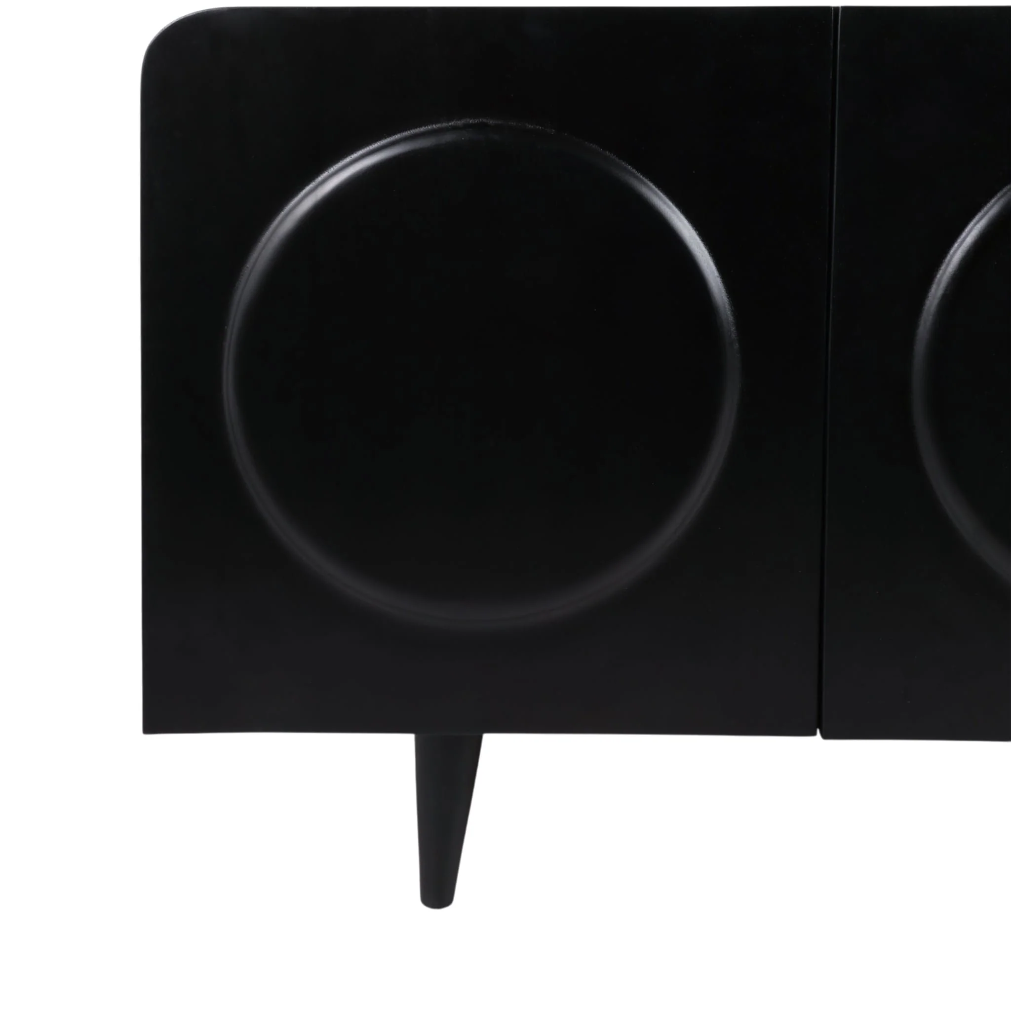 63x30" Large Circles 3-door Cabinet, Black - Image 6
