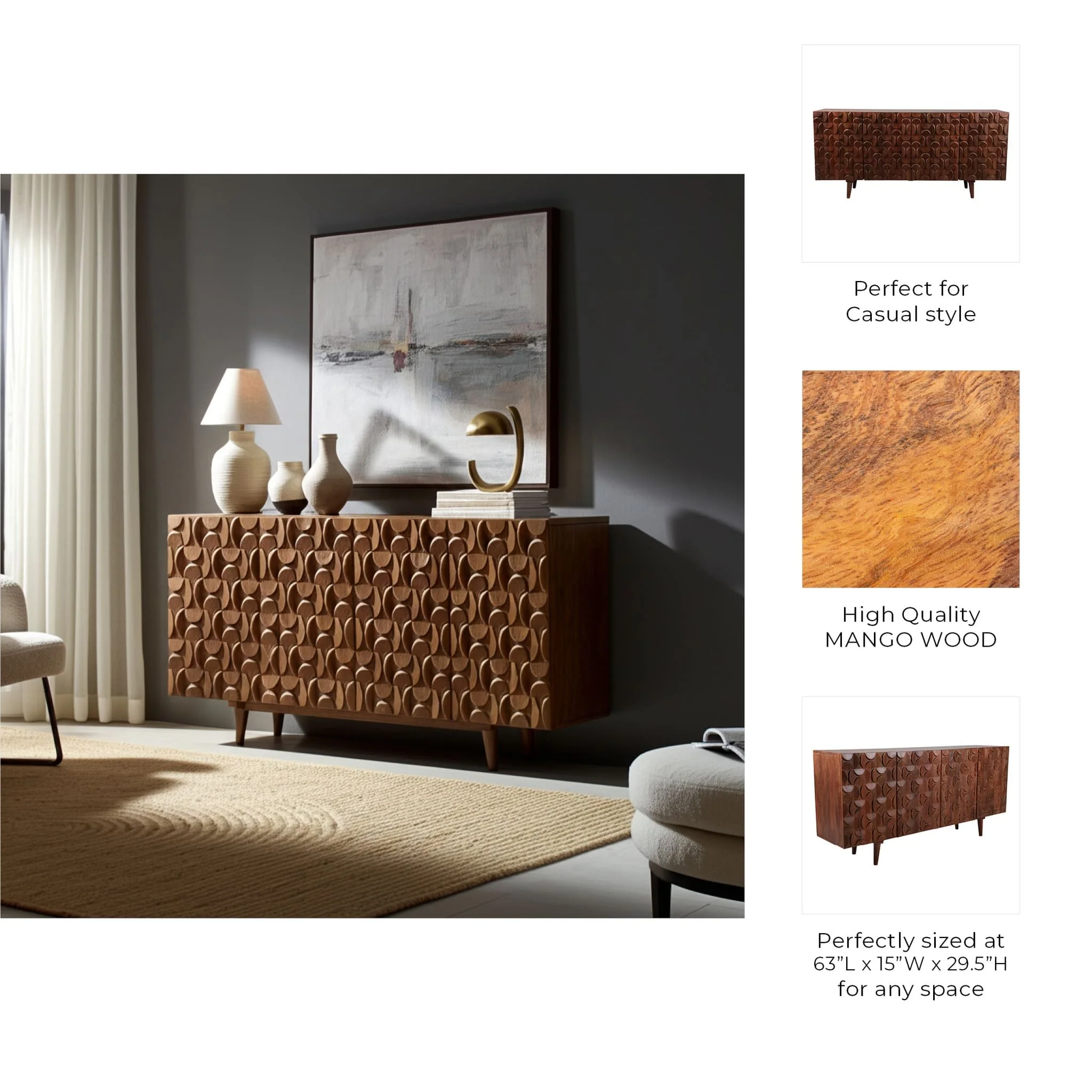 63x30" Mod Front Cabinet, Brown - Image 10