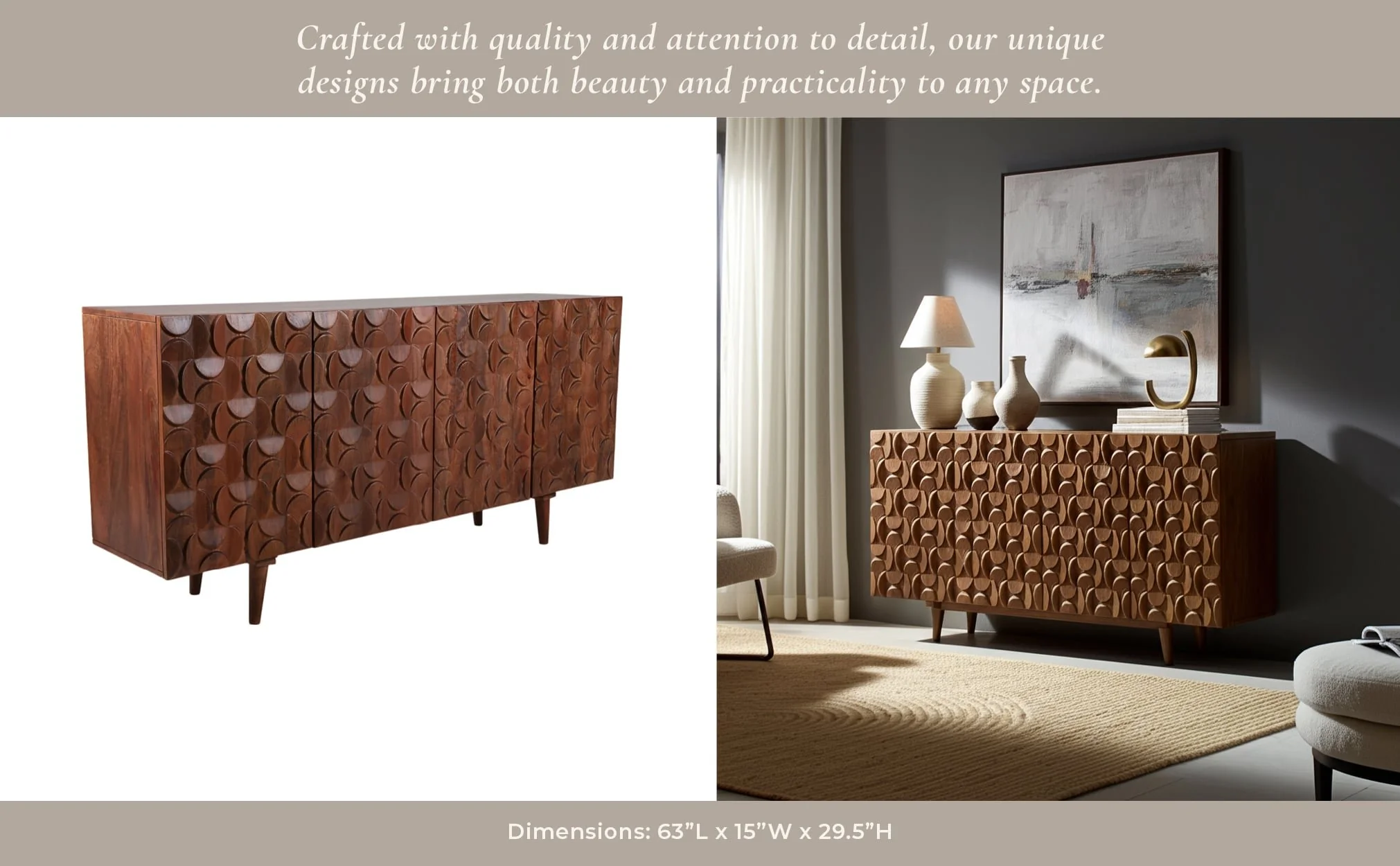 63x30" Mod Front Cabinet, Brown - Image 15