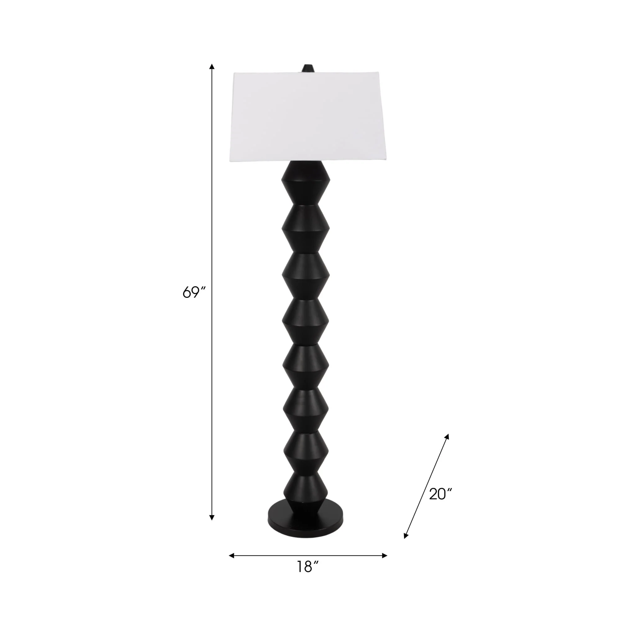 69" Stacked Totem Lamp, Black - Image 8