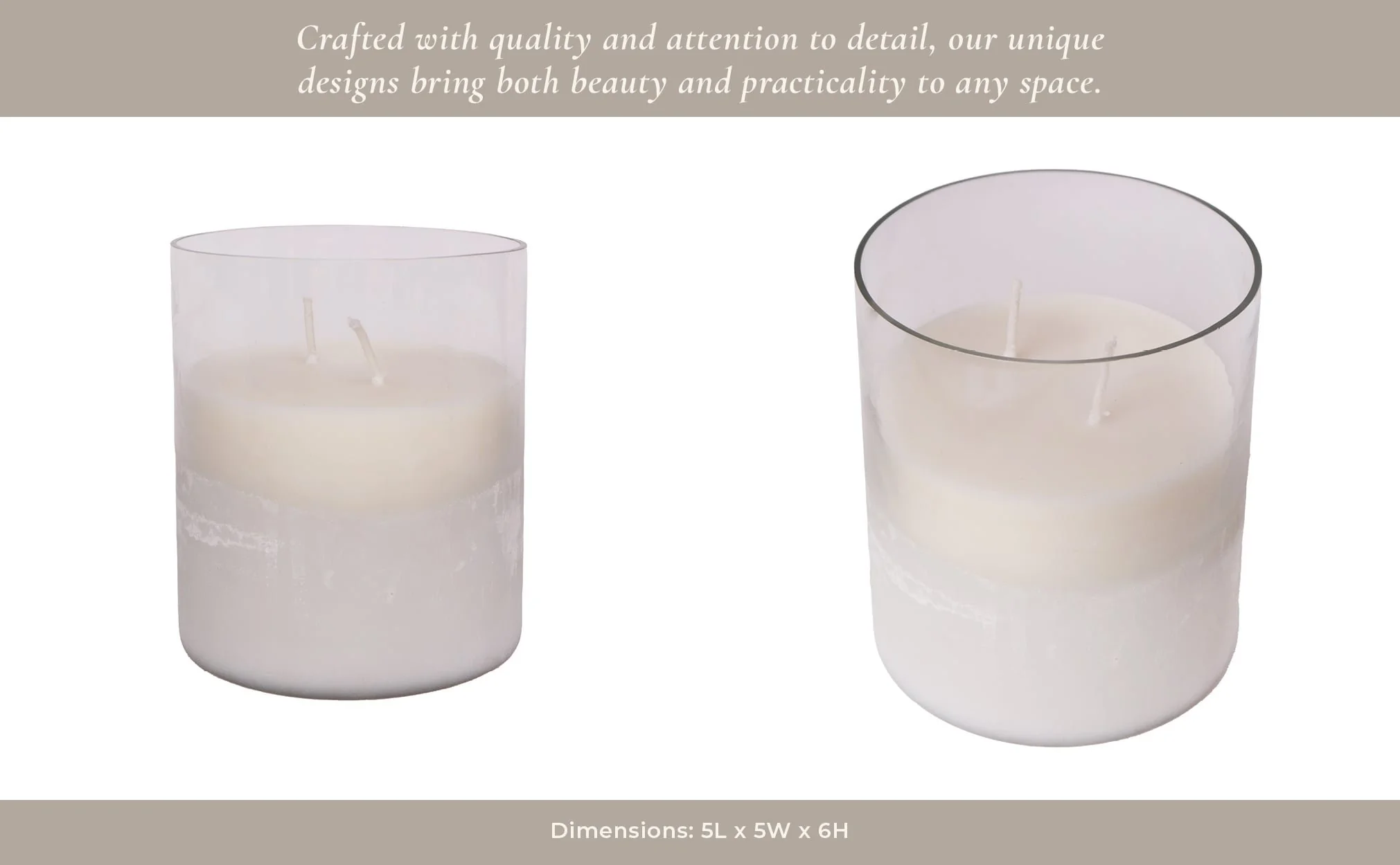 6x5" 34 Oz Jasmine Frosted Glass Candle, Clear - Image 12