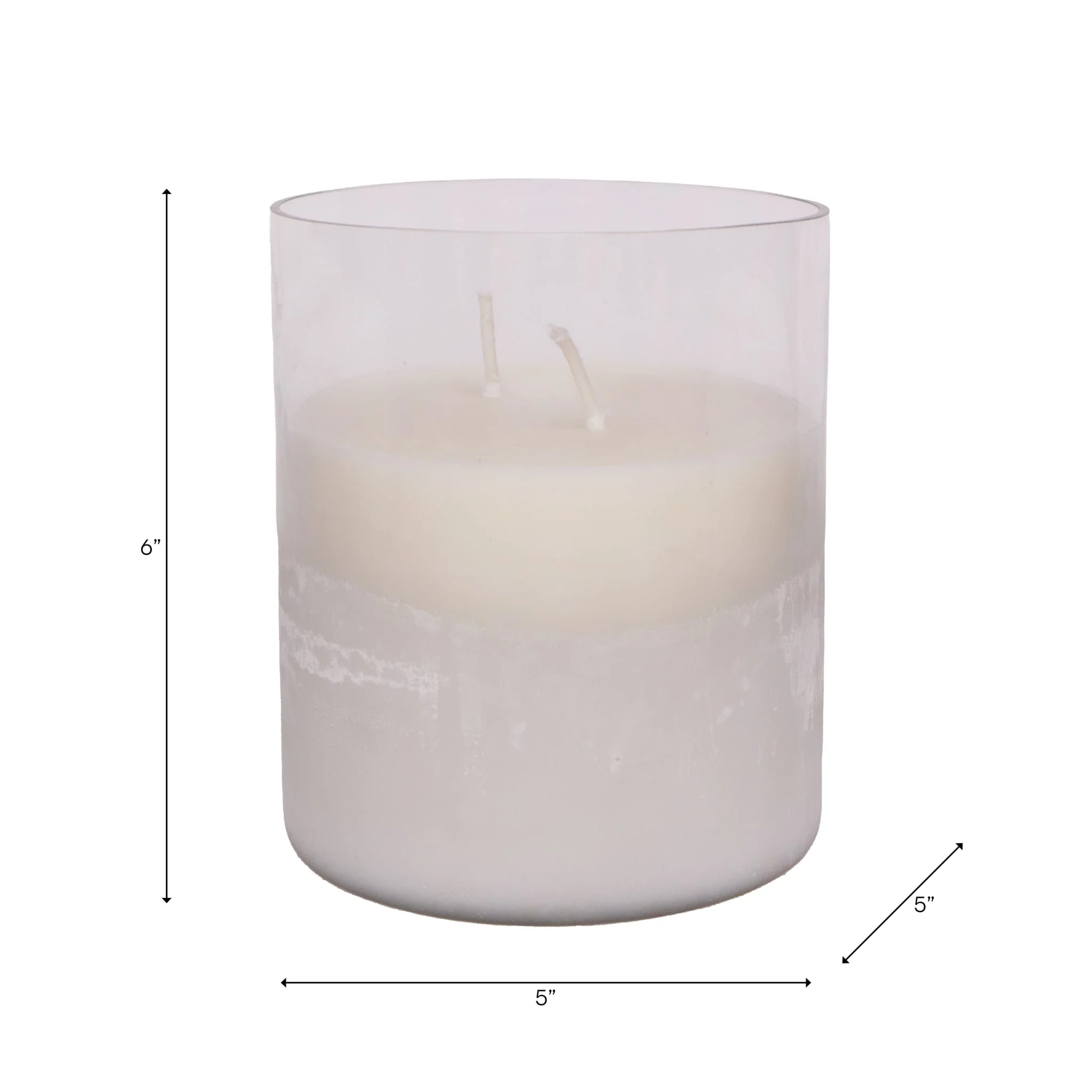 6x5" 34 Oz Jasmine Frosted Glass Candle, Clear - Image 8