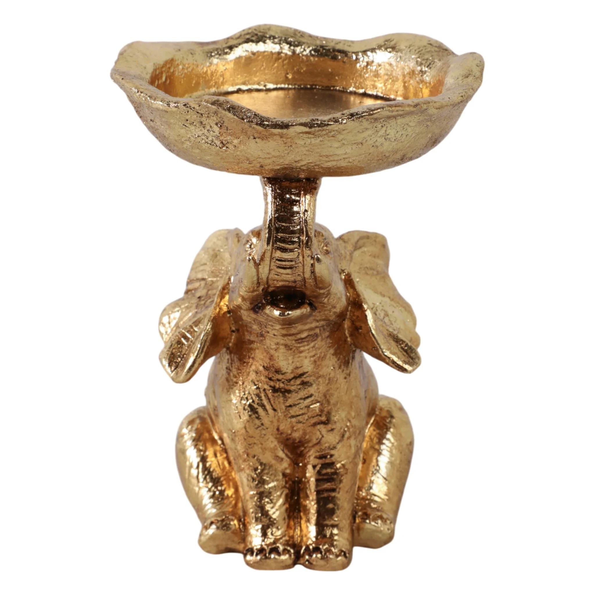 6x5" Bowl On Elephant Trunk, Gold - Image 3
