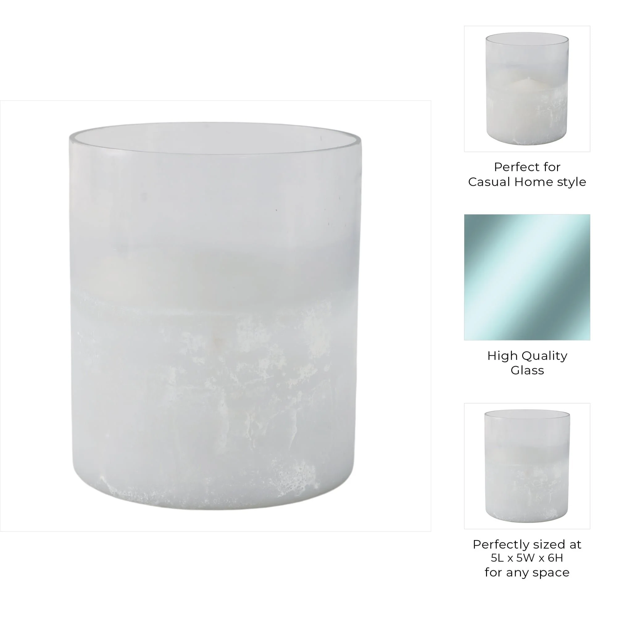 6x5" Frosted Bottom Hurricane, Clear - Image 9