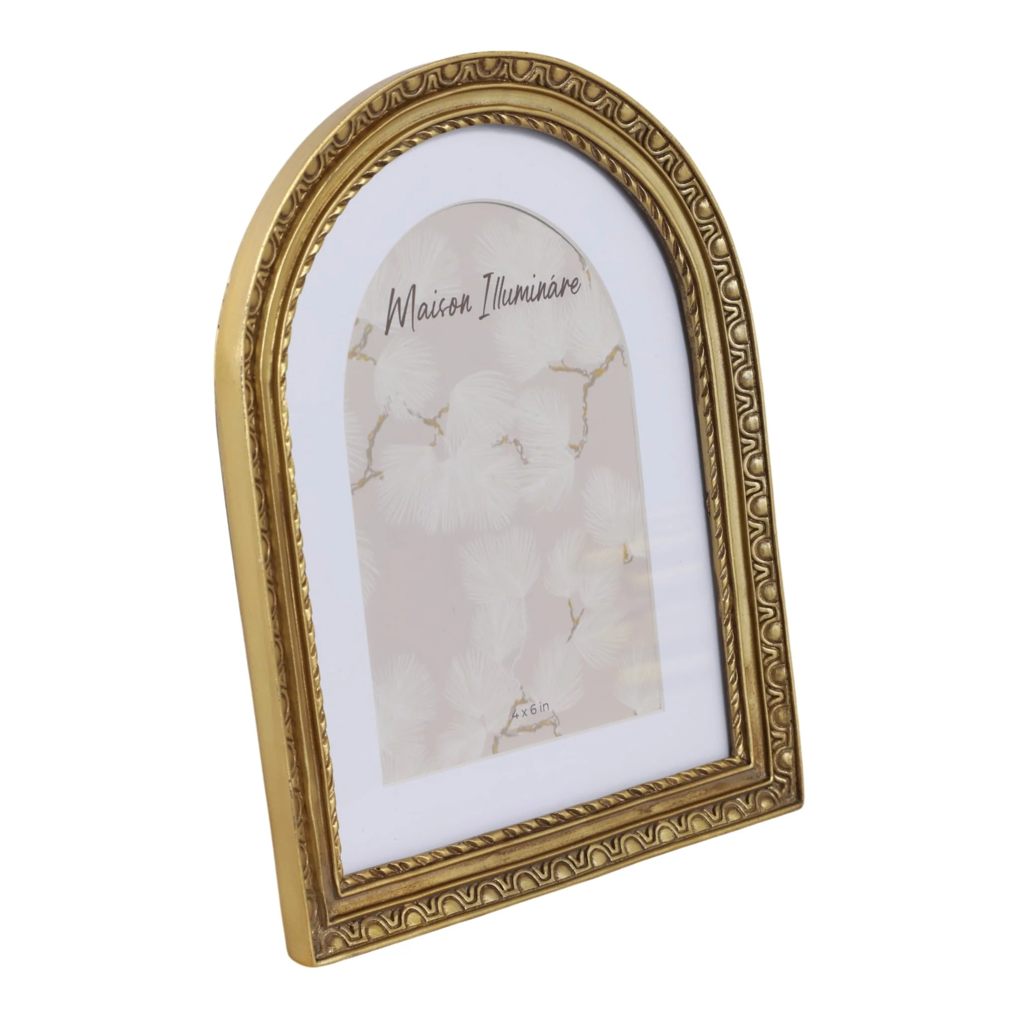 6x8 Photo Frame Matted To 4x6 Gilded Arch, Gold - Image 2